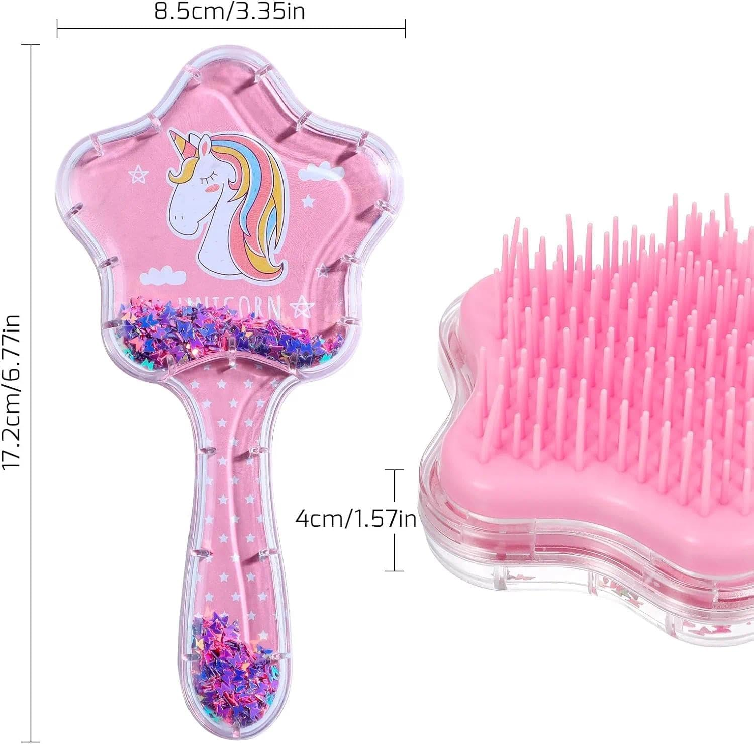 Toddler Hair Brush Set Detangling & Curly Hair Brush for Kids, ABS Material Tangle Tamer, Travel Hair Brush Compatible with Straight, Curly, Wet & Dry Hair &ndash; Pink & Purple &ndash; 2 Pack - Unron image number 5