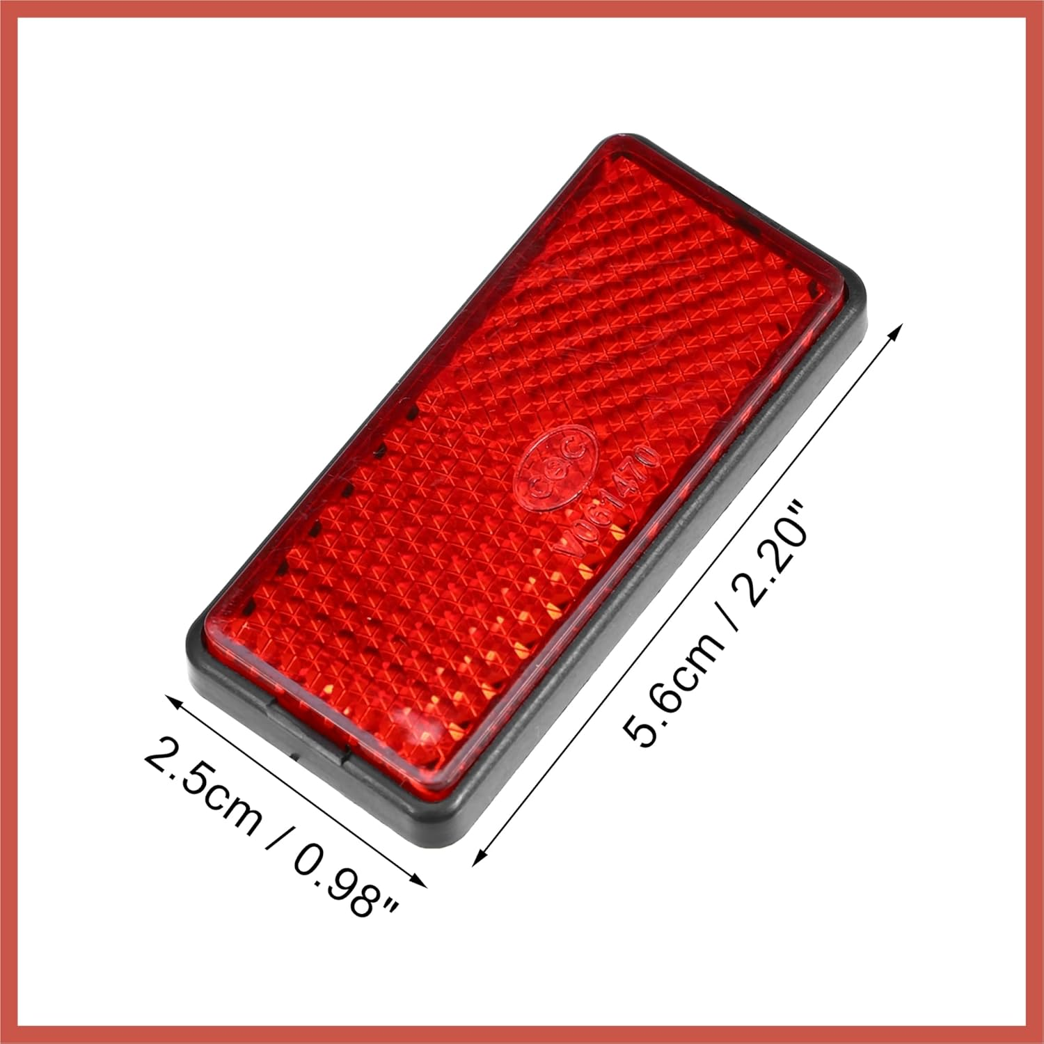 ACROPIX 6 Pcs Rectangular Stick-On Safety Spoke Reflective Self Adhesive Reflector for Gate Posts Cars Trailer Motorcycle Trucks Boat Bicycle Bike Red Car Parts image number 2