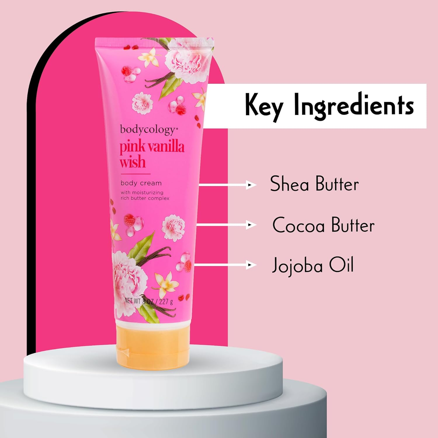 Bodycology Pink Vanilla Wish for Women 8 Oz Body Cream image number 5