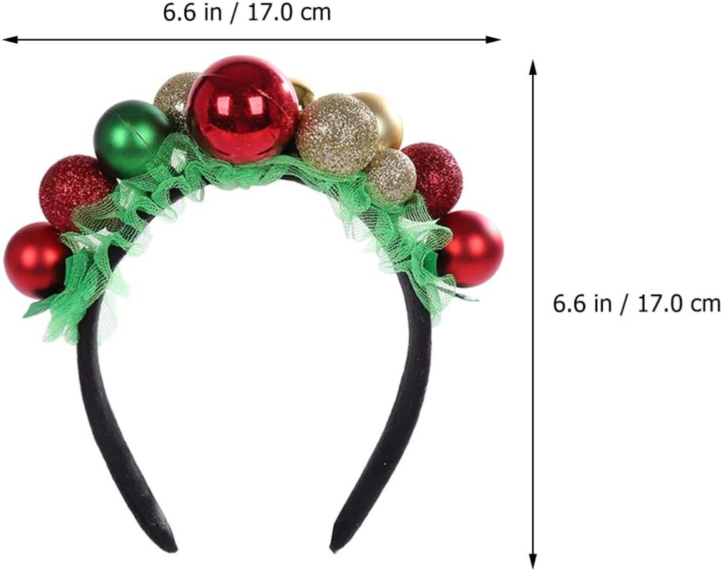 KESYOO Christmas Heabands Cute Glitter Xmas Ball Bell Headwear Hair Hoop Hairband for Kids Xmas Holiday Hair Accessories Party Favors image number 1