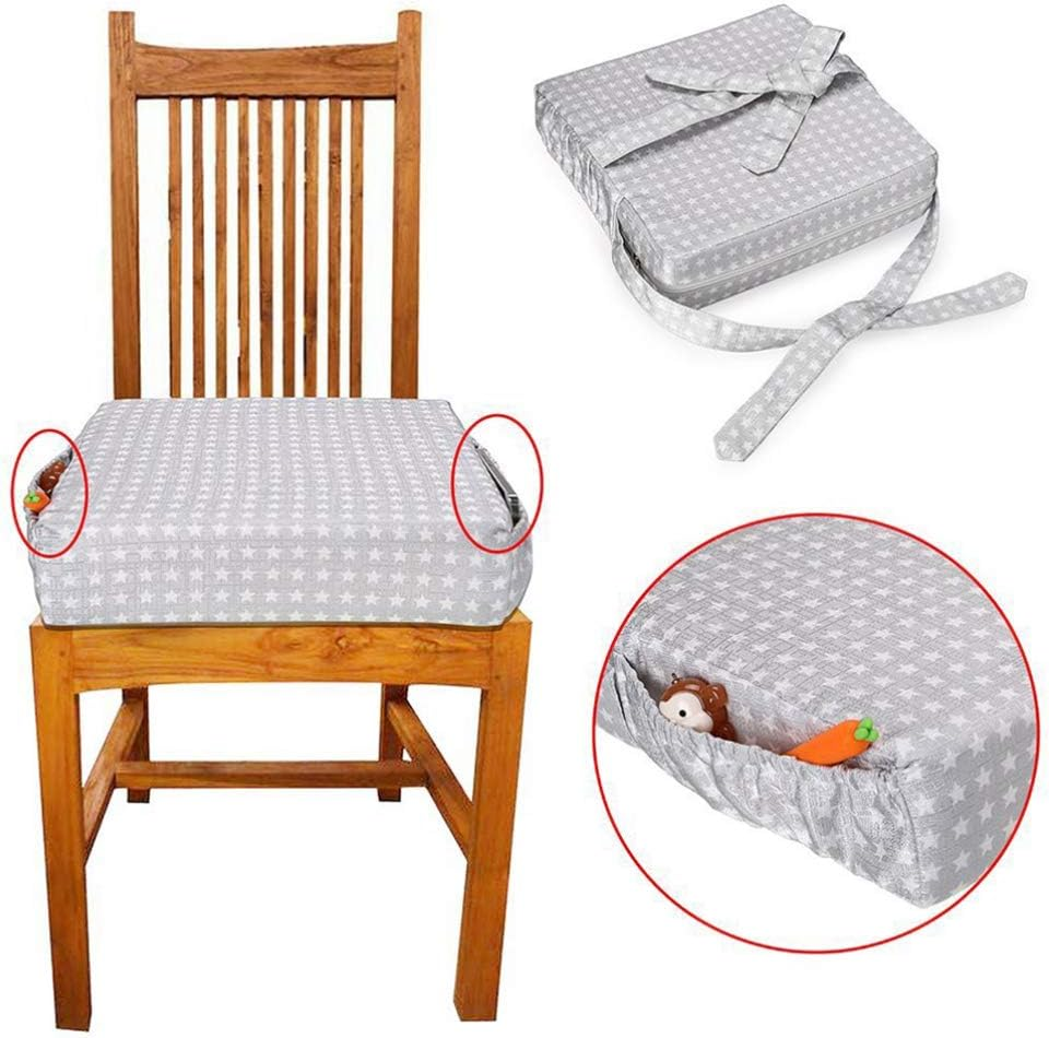 TOYANDONA Dining Chair Heightening Cushion Toddler Thick Chair Booster Seat Pads Mat for Baby Kids Children Silver - Blue image number 6