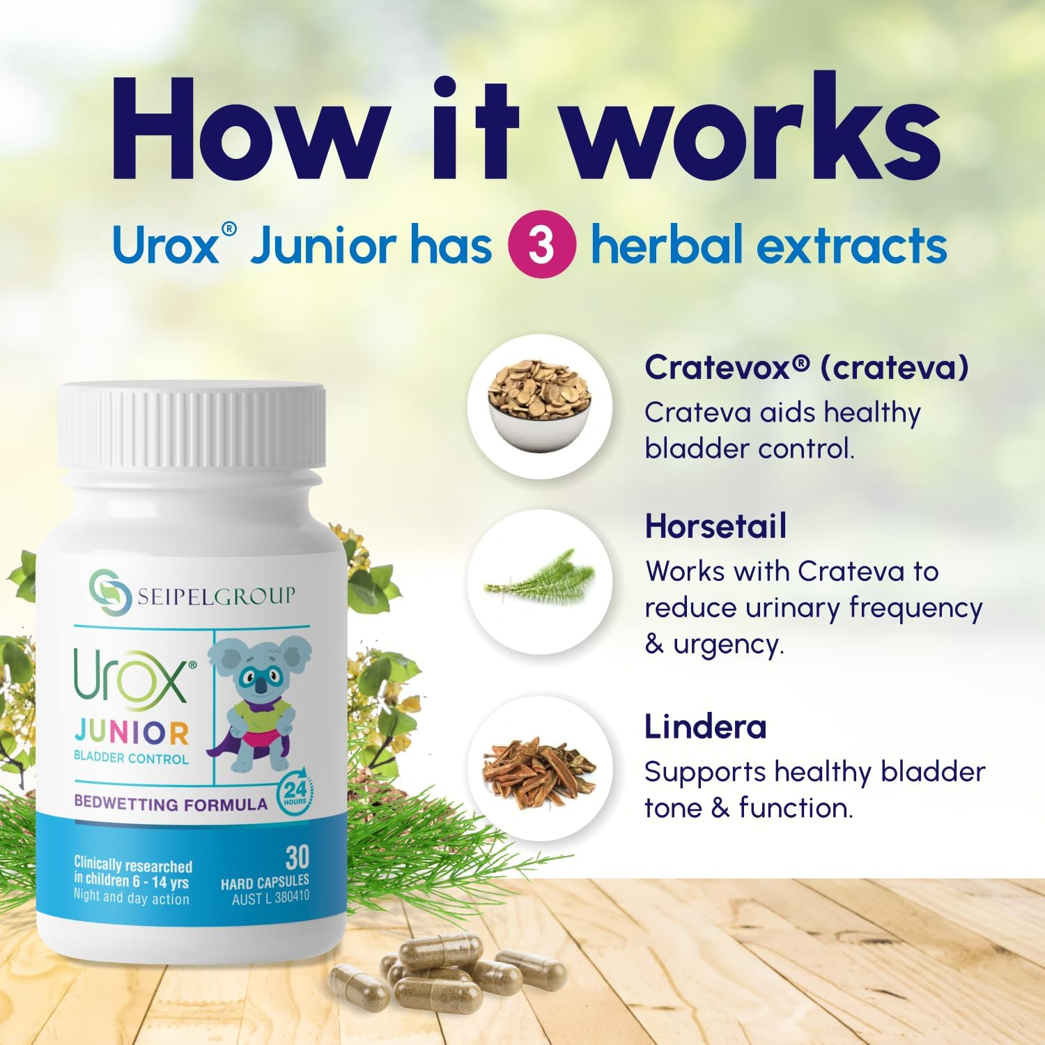 UROX Junior Natural Bladder Control - Nocturnal Enuresis or Bedwetting Supplements. Supports Bladder Control, Reduces Urinary Frequency, and Bladder Accidents for Kids, 90 Vegetarian Capsules ( 1 Bottle ) image number 6