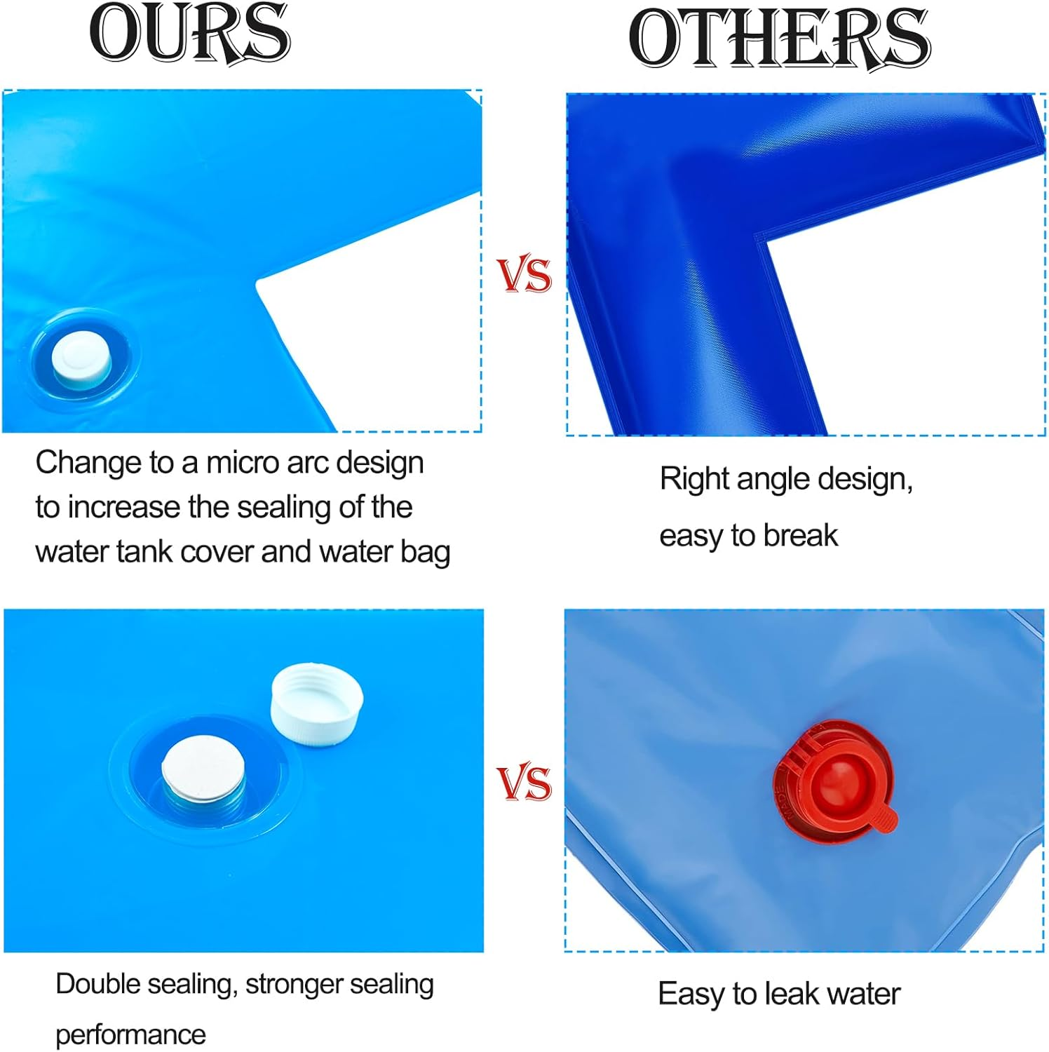 4Pcs Water Bags for Pool Cover Inground, Leakproof Corner Water Tubes 0.4Mm PVC Heavy Duty Pool Cover Weights Weather Resistant Pool Closing Winterizing Kit for Keep Pool Cover in Place 24&Prime;L &times; 24&Prime;W image number 1