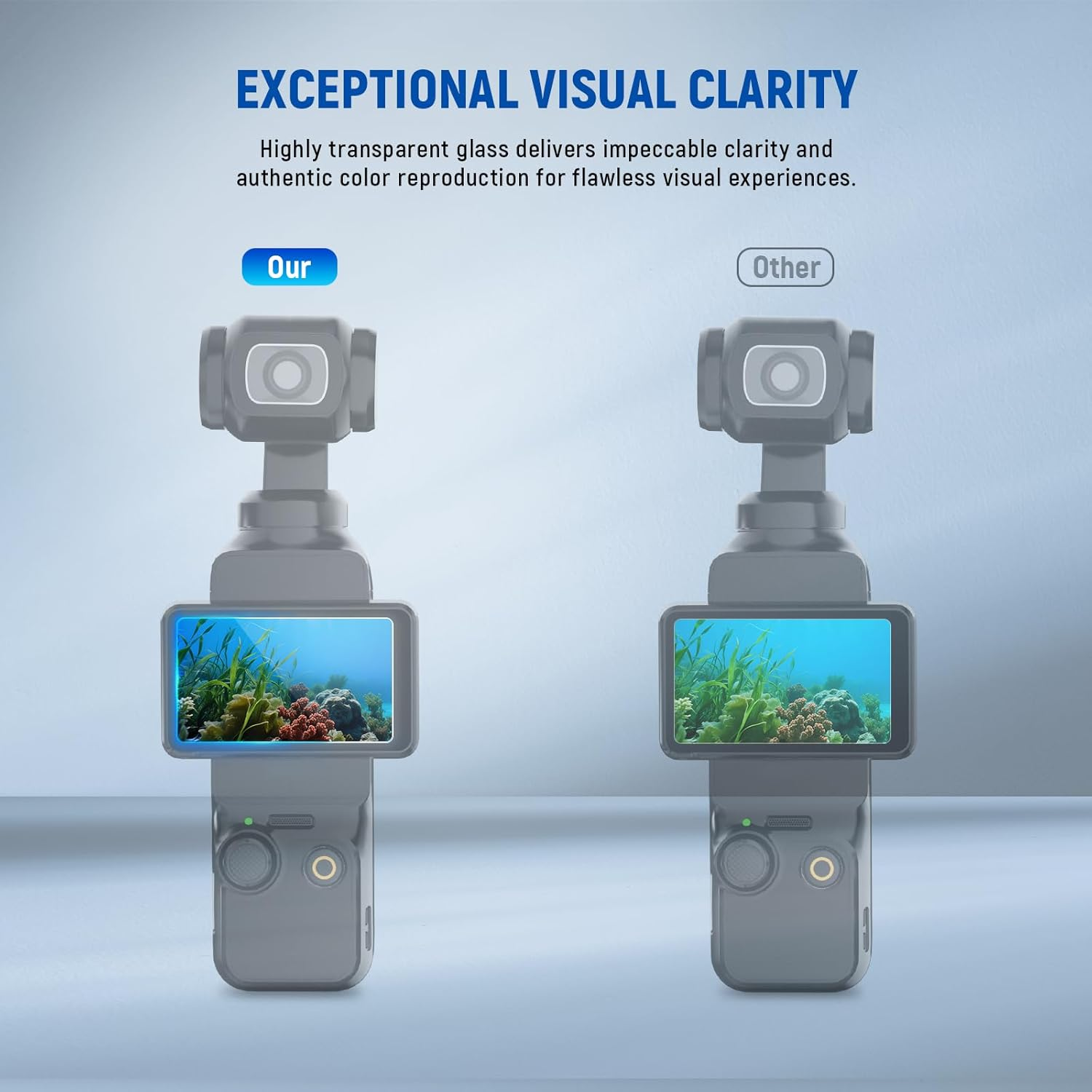 NEEWER Pocket 3 Screen Protector Kit (2 Pack) Compatible with DJI Osmo Pocket 3 Creator Combo Accessories, 9H HD anti Scratch Tempered Glass Protective Touchscreen Film, CA141 image number 2