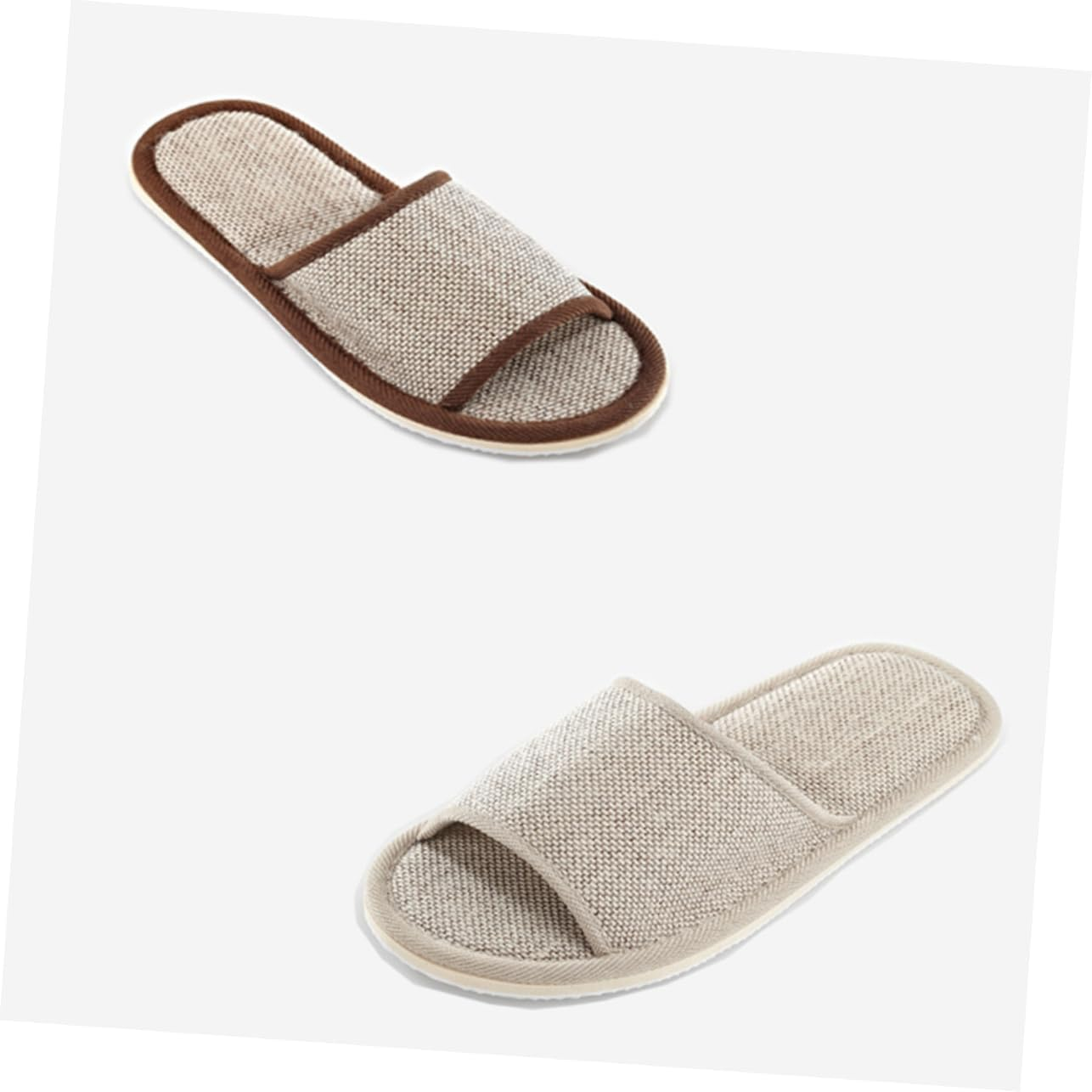PACKOVE 2 Pairs of 29Cm Non-Slip EVA Slippers for Home and Hotel Open-Toe Linen Slippers for Adults Suitable for Size 40-43 Summer Footwear image number 4