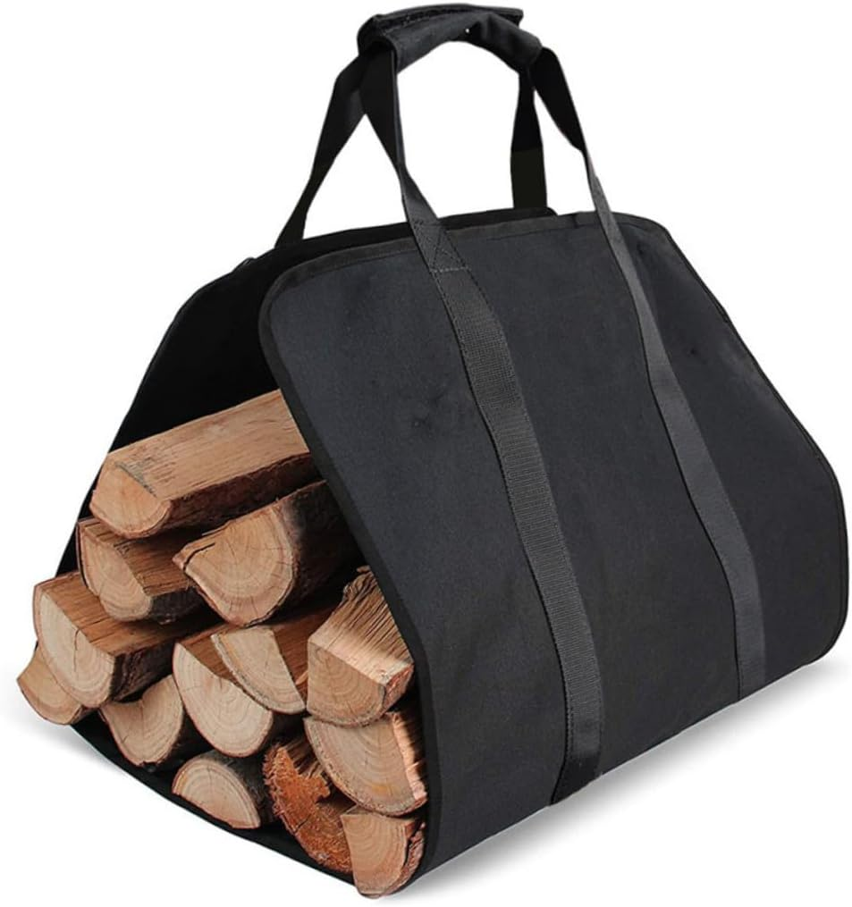 Heavy-Duty Firewood Storage Carrier Bag Portable Canvas Log Holder for Camping Hiking Outdoor Use Foldable Firewood Container Tote for Lumber Garden Tools and Picnic Equipment