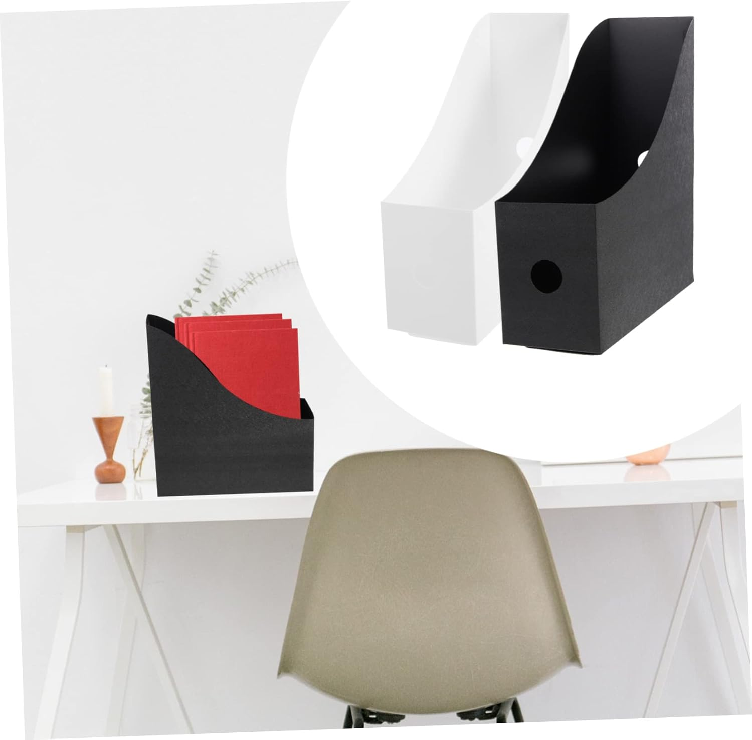 TOGEVAL 2Pcs Polypropylene File Rack Desk Document Organiser Book Accessories Multi-Function Filing Organiser image number 1