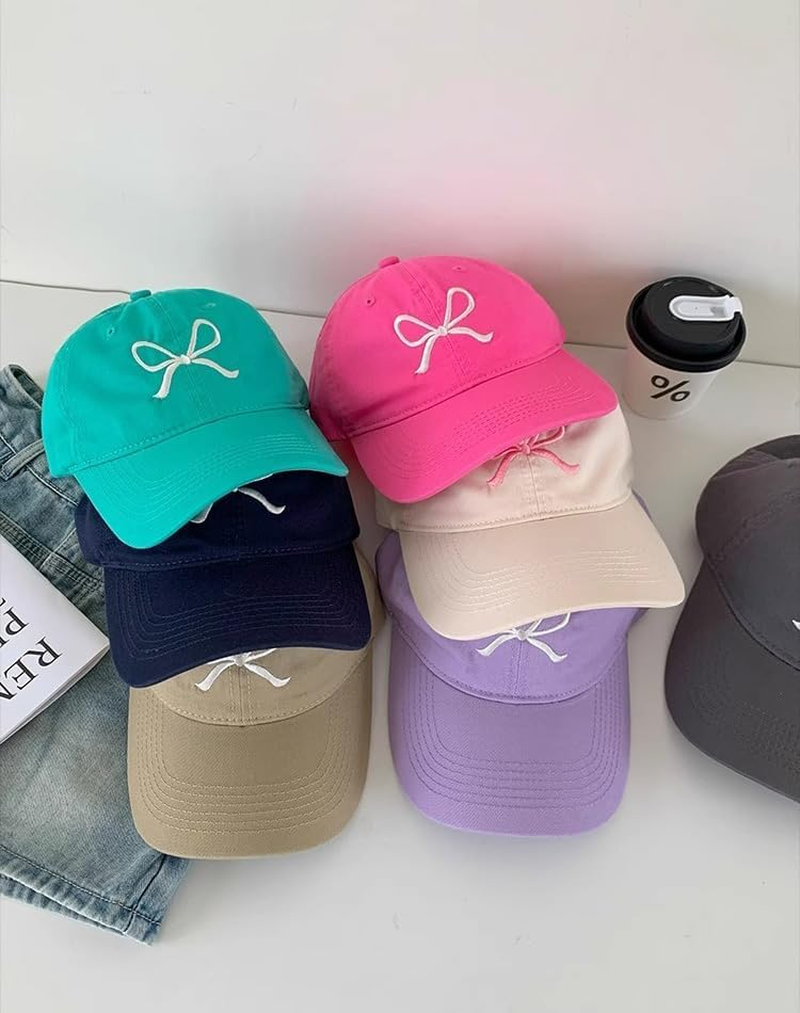 Trendy Bow-Tie Baseball Cap for Women and Men Trucker Hats Y2K Adjustable Fashion Sun Hat with Visor for Hiking & Travel image number 4