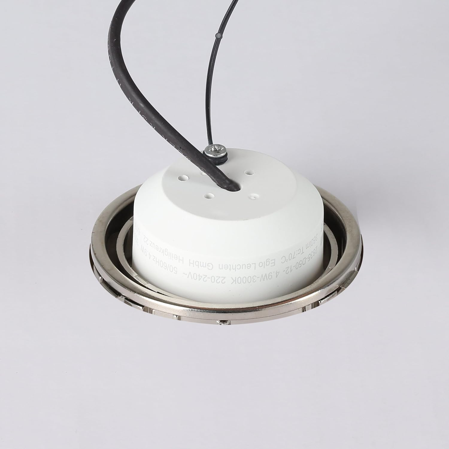 EGLO Set of 3 Pineda LED Recessed Spotlights, Swivelling, Plastic, Silver, Ceiling Spotlight, Flat, Warm White, 4.9 Watt, 1080 Lumen, 3000 K, Diameter 8.4 Cm image number 4