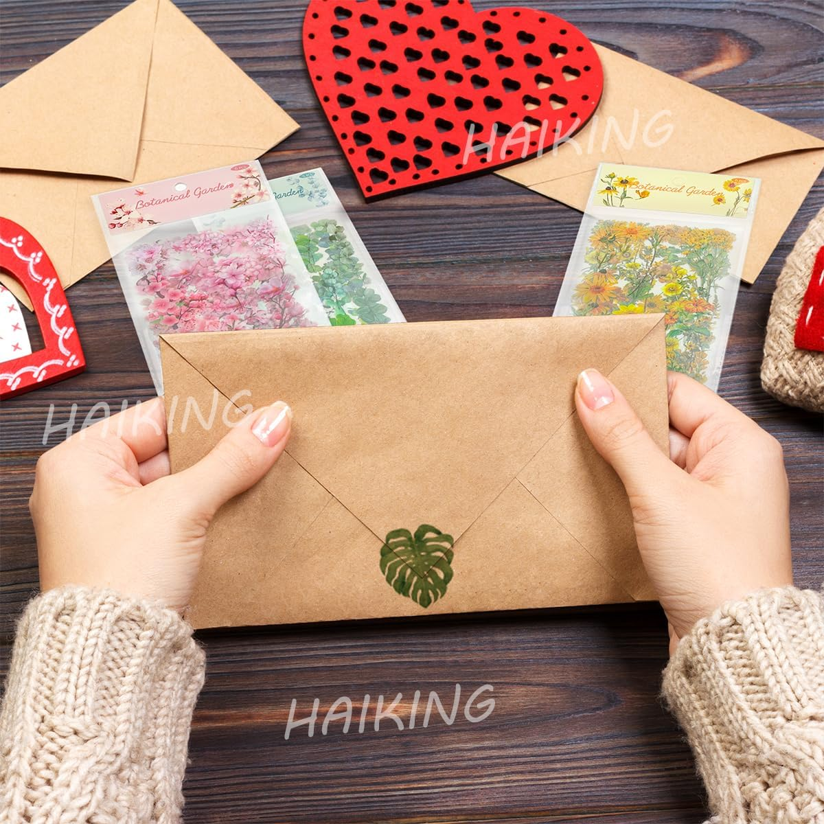 HAIKING Flower Plant Stickers, 48 Sheets PET Floral Stickers for Scrapbook, Journal, Album (8 Styles) image number 6