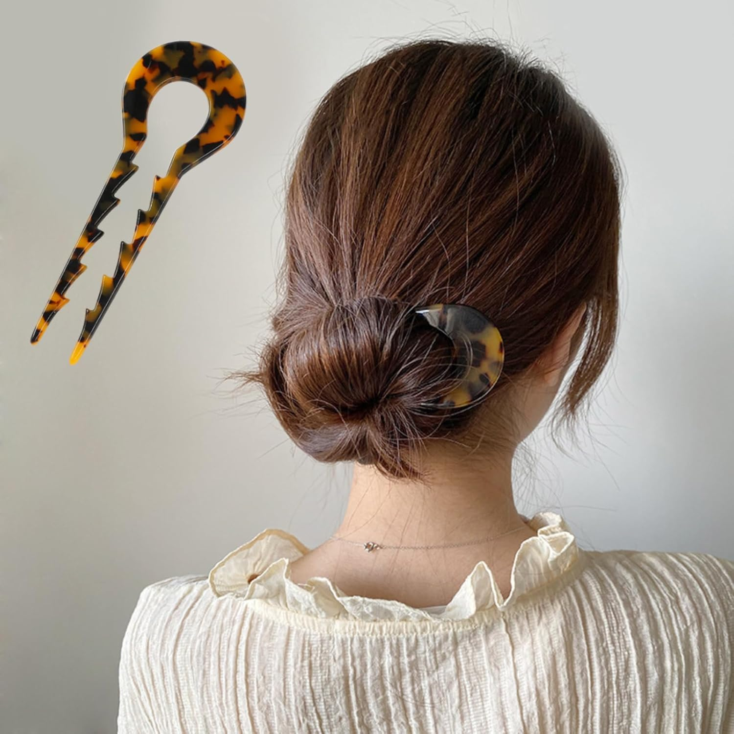 TYXHXTF Pack of 3 U Shaped Hair Pins, Hair Pin Bun French Hairpin, U-Shaped Hair Clips, Large Hair Pin for Women Girls image number 5