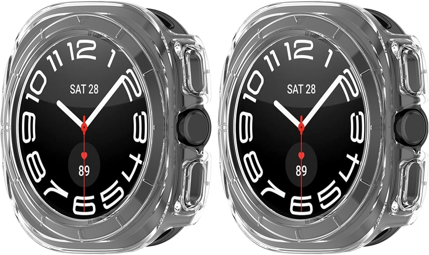 [2 Pack]Bumper Case for Samsung Galaxy Watch 7 Ultra, 47MM PC Half Wrap Covers Smart Watch Replacement Cases, Hollow Screen Protector for Galaxy 7 Ultra 47Mm image number 4