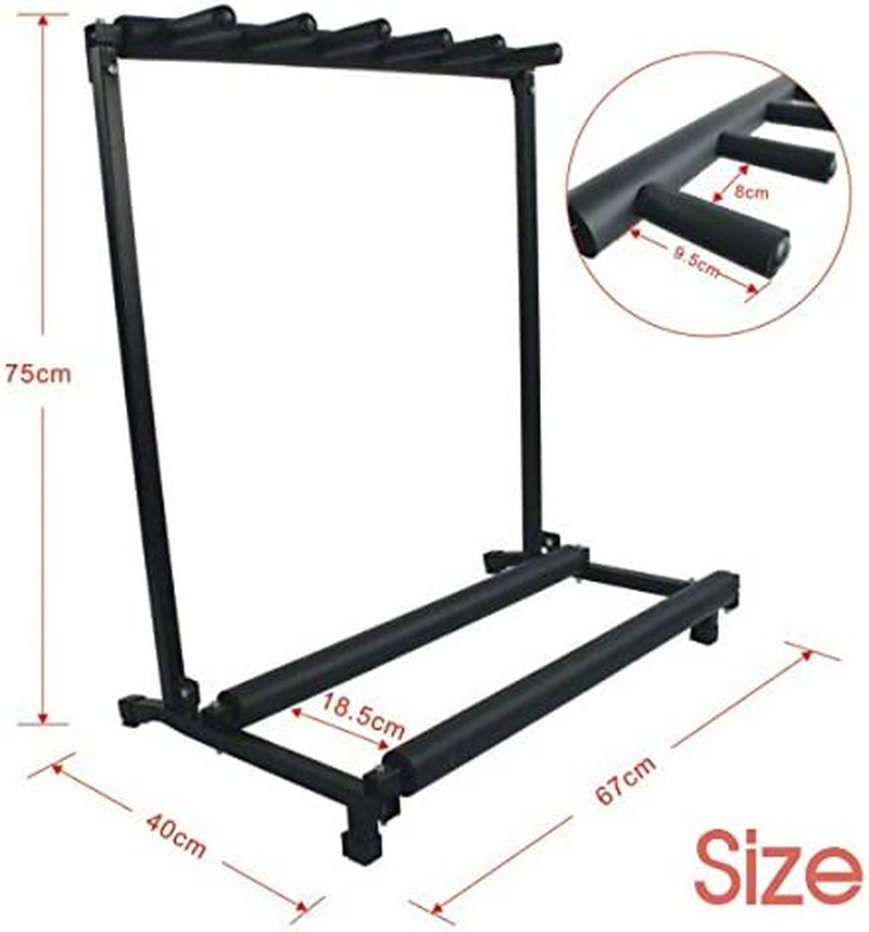 5 Guitar Stand - Multiple Five Instrument Display Rack Folding Padded Organizer