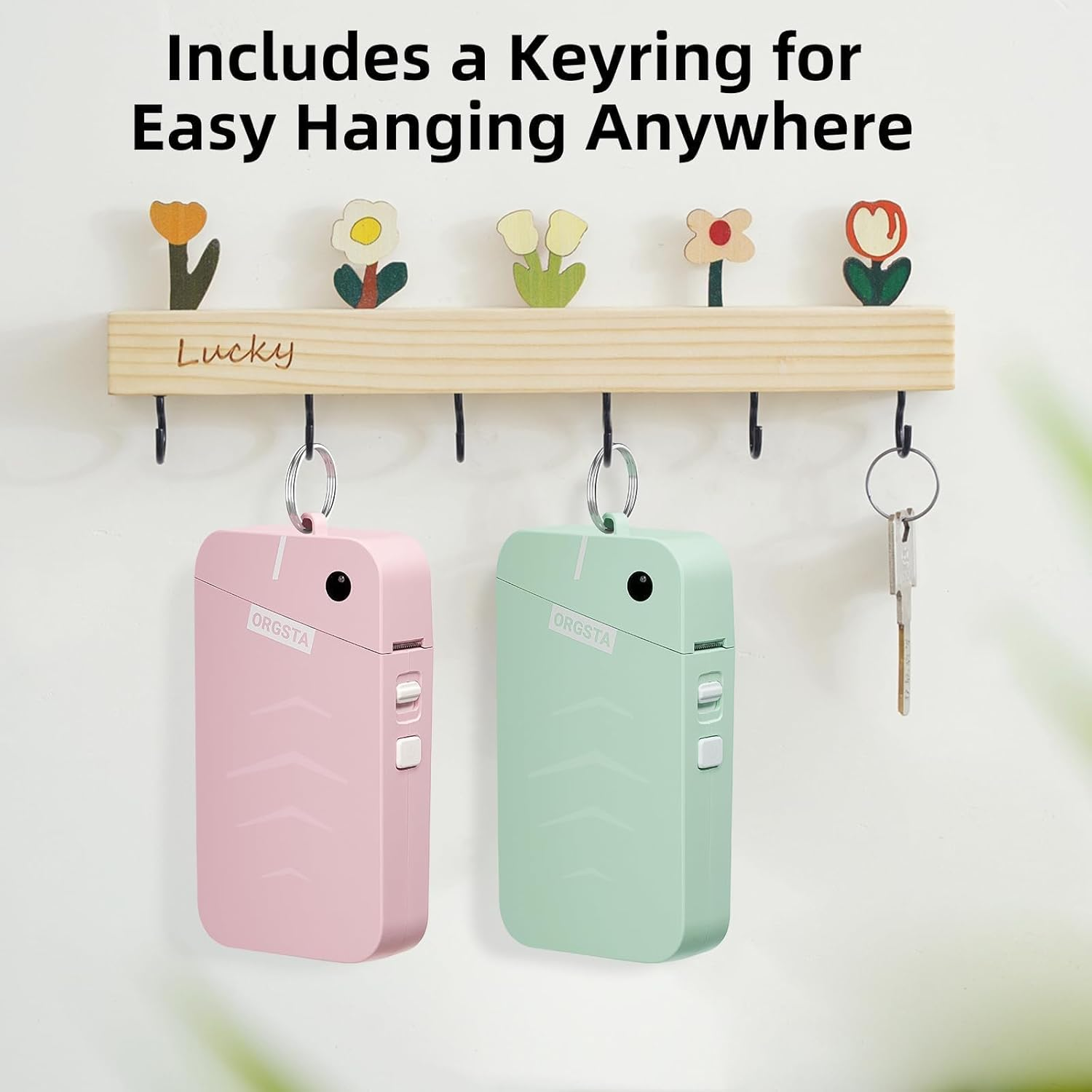 ORGSTA S001 Label Printer Bluetooth Portable Mini Label Printer Self-Adhesive Labelling Device for Home, Office, School, Compatible with Ios & Android (Green image number 1