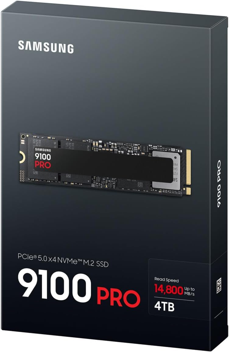 Samsung Memory MZ-VAP4T0BW 9100 PRO 4TB Internal SSD, Pcie 5.0 X4, Nvme 2.0, SSD Designed for Pros & Gamers, Compatible with PC & Laptops, 5 Year Limited Warranty (UK Version)