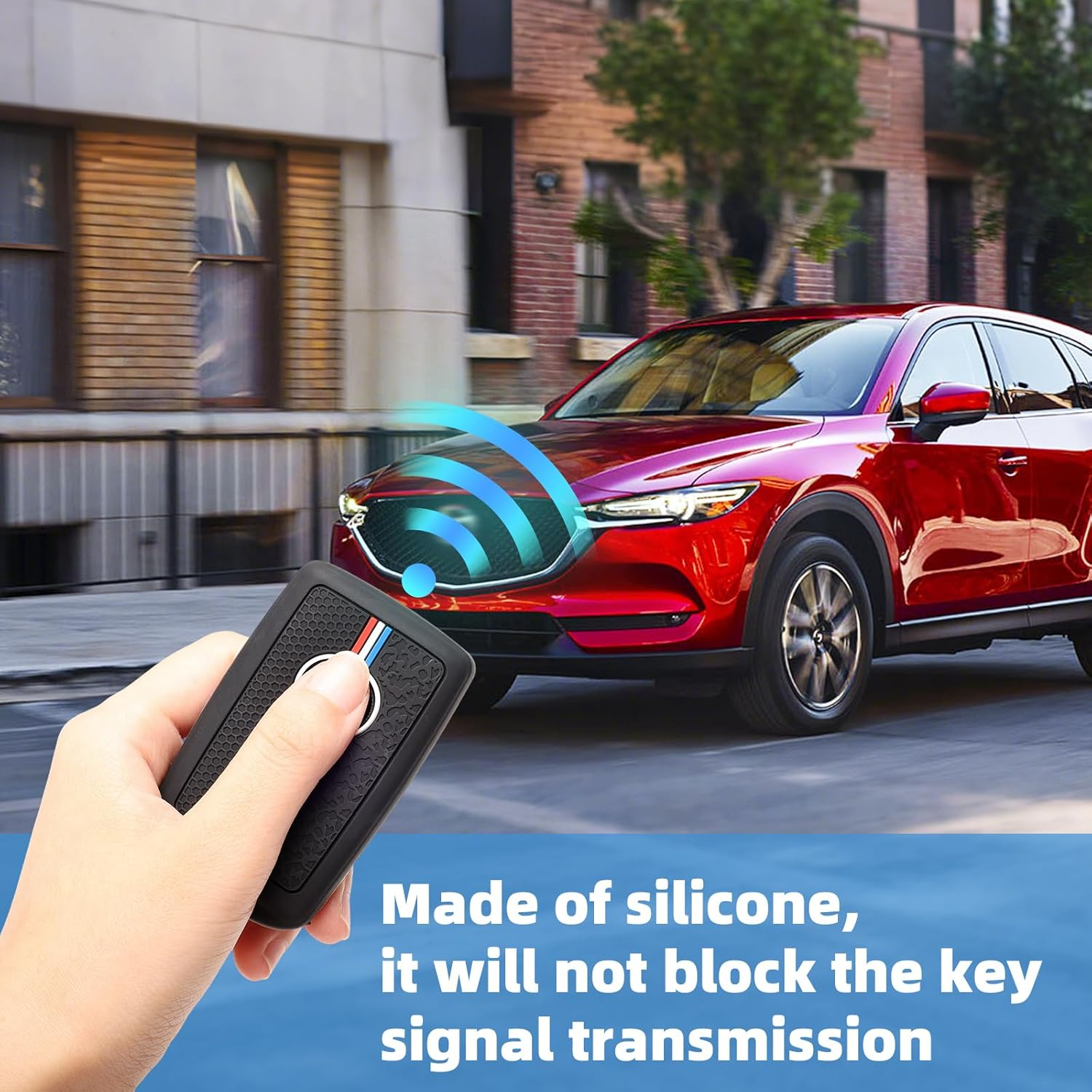 Fiohiros 2 Pack Silicone Smart Remote Car Key Fob Compatible with Mazda (2019-2023) 3 6 CX-30 CX-5 CX-9 CX-50 WAZSKE11D01 662F-SKE11D01 Car Key Cover Accessories image number 4