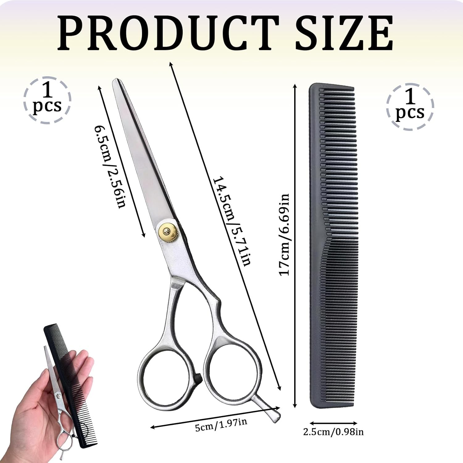 High-Quality 6.7-Inch Professional Hair Cutting Scissors/Shears, Durable 4CR Stainless Steel Hairdressing Shears with Fine Adjustment Screw &ndash; Suitable for Home Use, Salons, and Barbers for All Ages image number 5