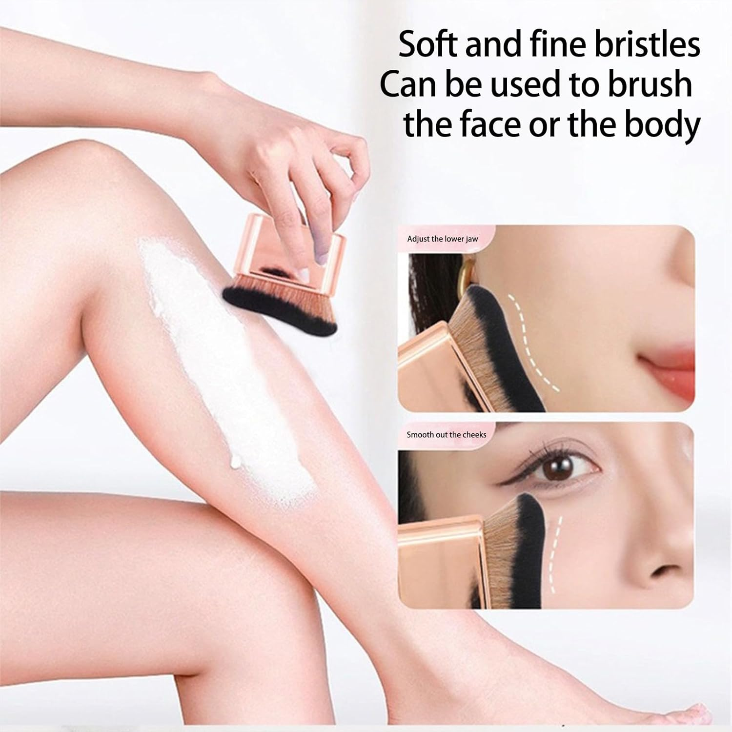 Self Tan Brush and Foundation Brush, Professional Self Tanning Brush Applicator for Face and Body, Rose Gold Kabuki Body Brush for Fake Tan Sunscreen and Makeup Application image number 3