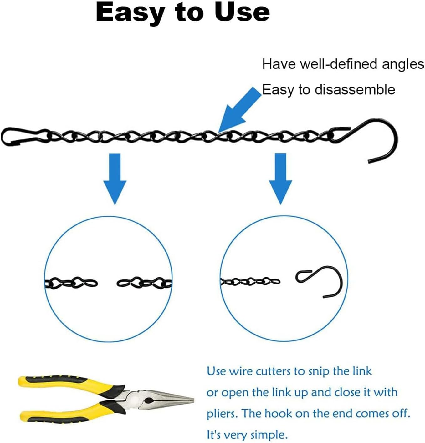 Yharnamite 18 Pcs Hanging Chains, 10 Inch Metal Chains with Hooks Clips, Garden Plant Hangers, Outdoor Hanging Basket Chain for Bird Feeders, Billboards, Wind Chimes, Planters Lanterns and Ornaments image number 5