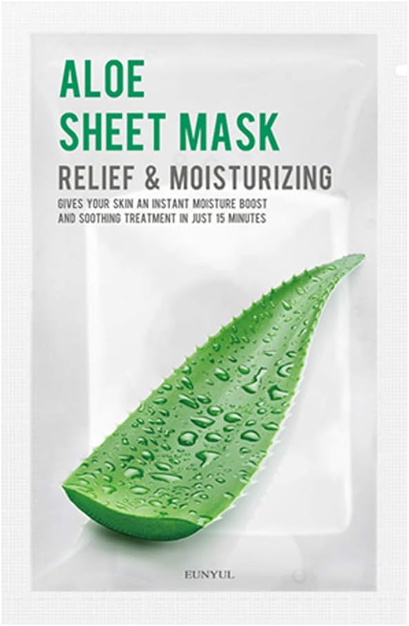 [PACK of 10] EUNYUL Purity Aloe Facial Sheet Mask Pack 22Ml X 10Pcs Korean Skincare Hydrating & Soothing & Natural Ingredients for All Skin Types image number 4