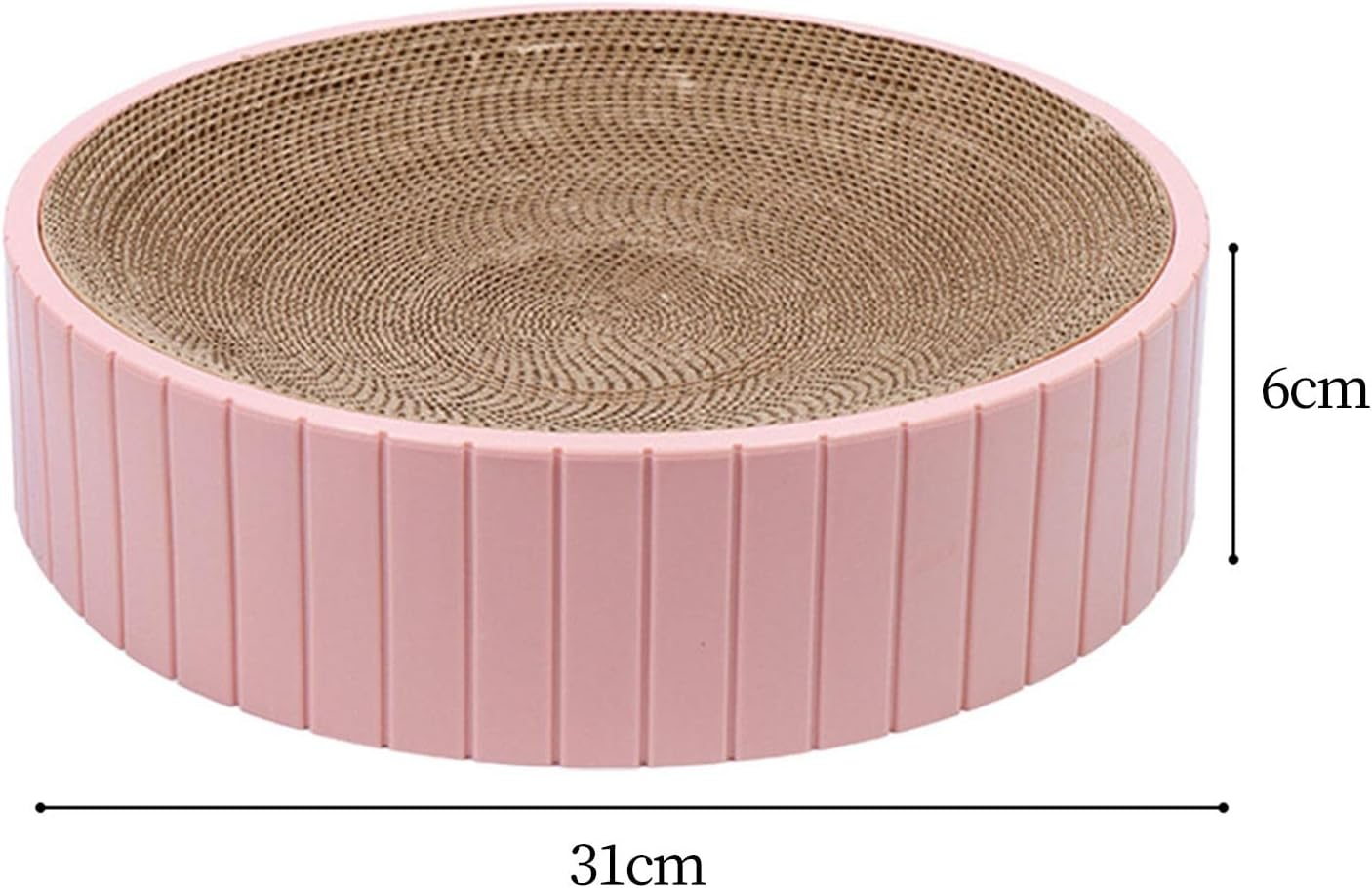 Fenteer round Cat Scratcher Durable 31Cmx31Cmx6Cm Sofa Protector Detachable Nest Bed Cat Scratching Board Bed Scratch Board for Rest Kitty Kitten, Pink
