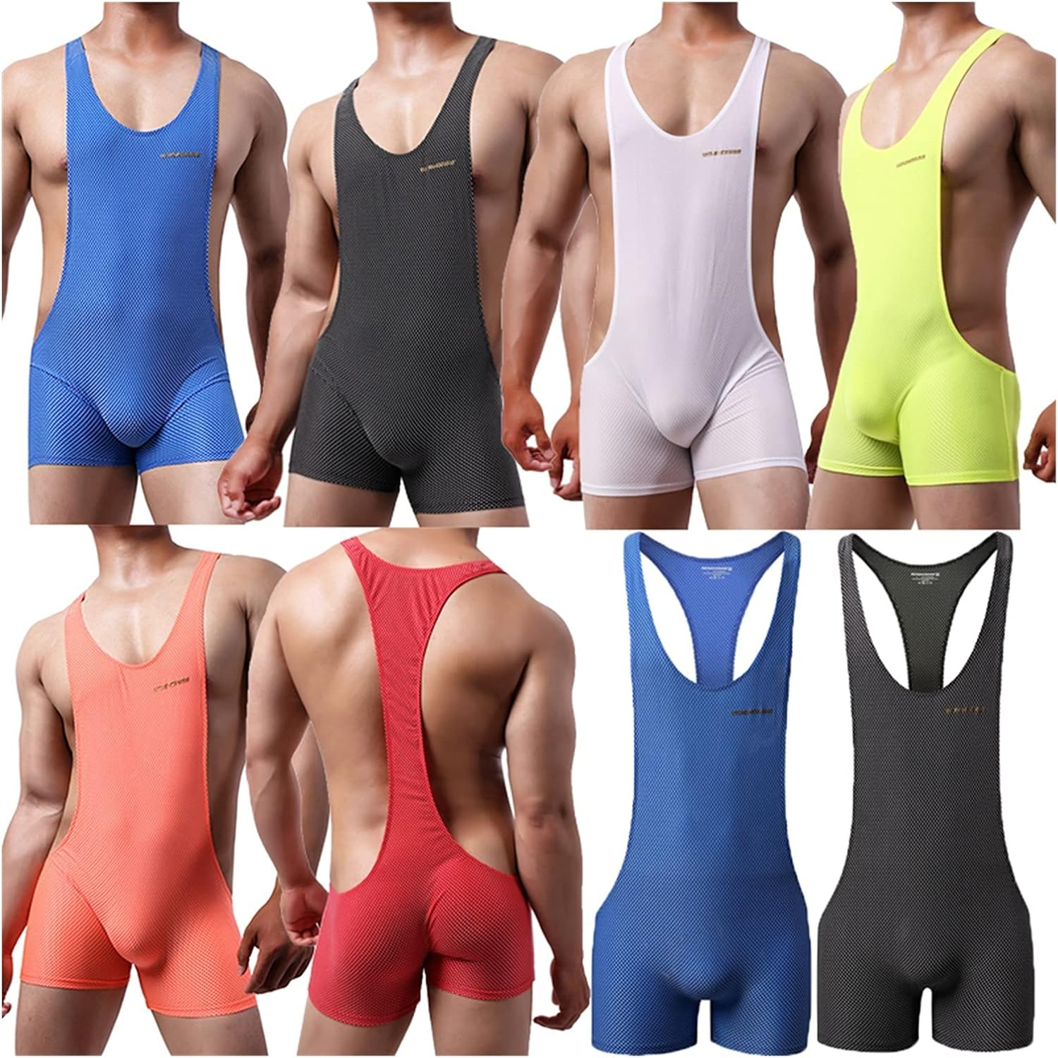 Men Wrestling Singlet - Men Underwear Sports Leotard for Gym Fitness Bodybuilding Wrestling Underwear Shorts with Penis Pouch (Color : Orange, Size : L) image number 1