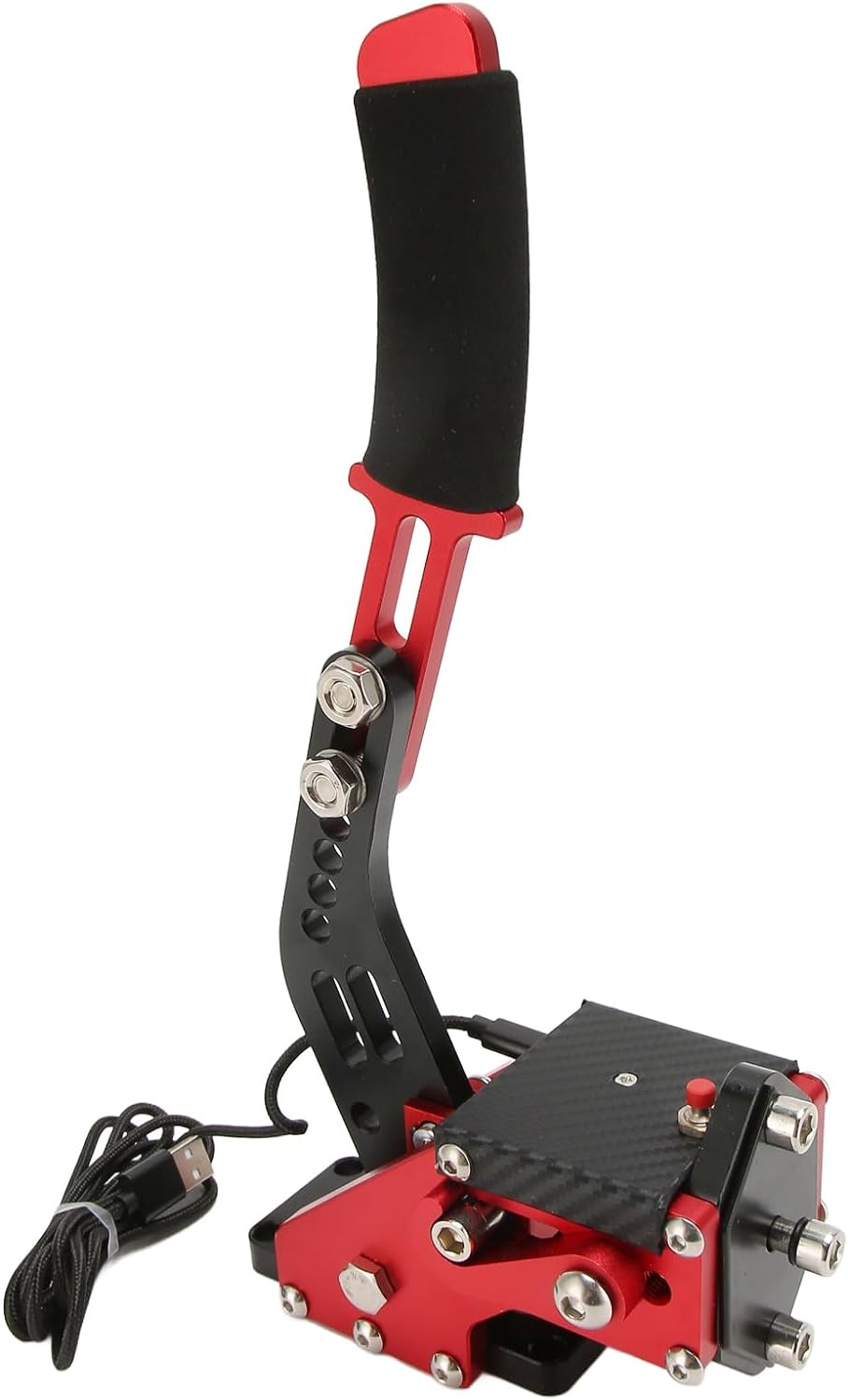 64 Bit USB PC Handbrake, 2 in 1 Sim Racing Game Handbrake, Professional Gaming Peripherals PC Handbrake Non- plus Hall Sensor for G920, Game (Red) - Red image number 5