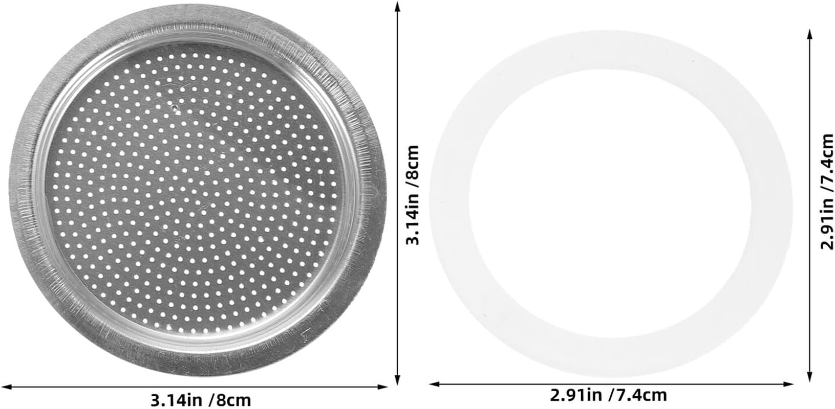 OHPHCALL 10Pcs Silicone Gasket and Filter Set for 450Ml Espresso Coffee Pot, Food Safe Sealing Rings and Replacement Filters for Stovetop Coffee Makers, Compatible Espresso Machine Spare image number 4