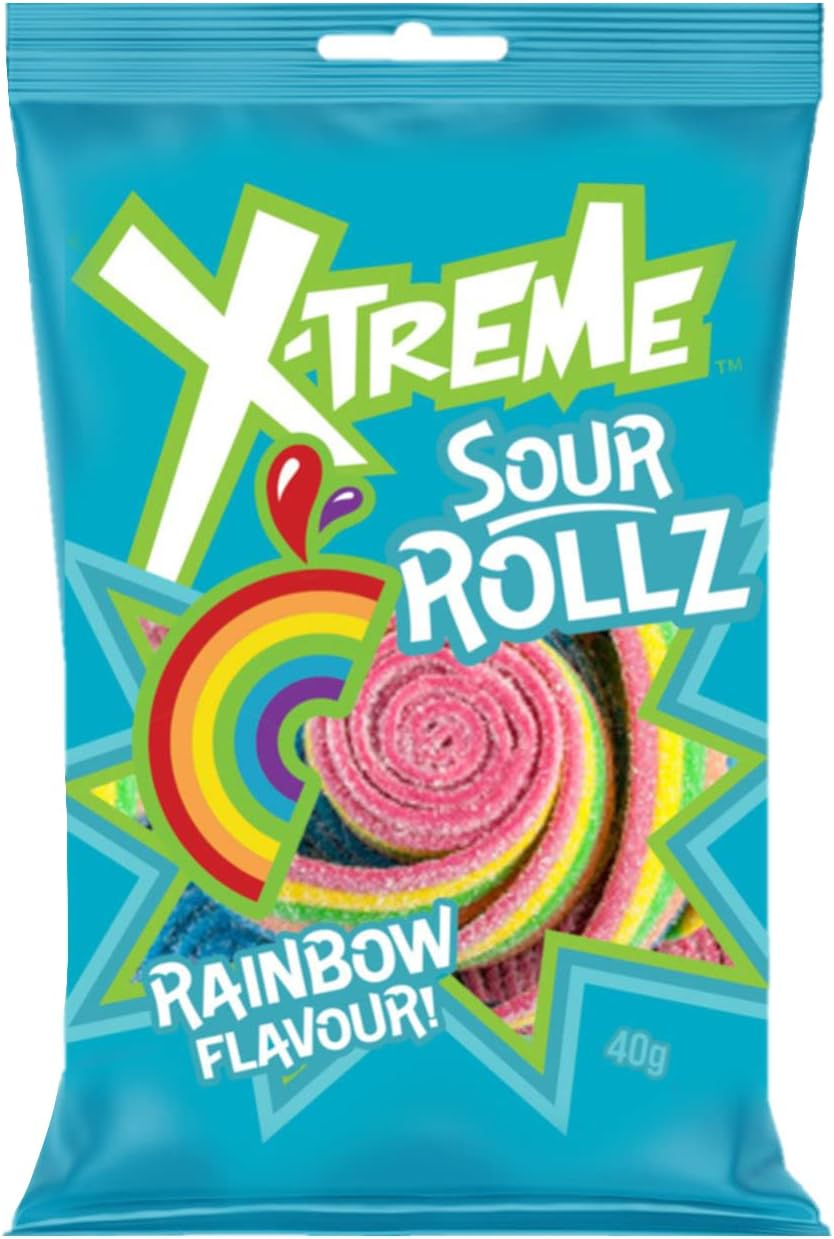 Universal Candy Xtreme Rollz Rainbow 40 G (Pack of 24) image number 2