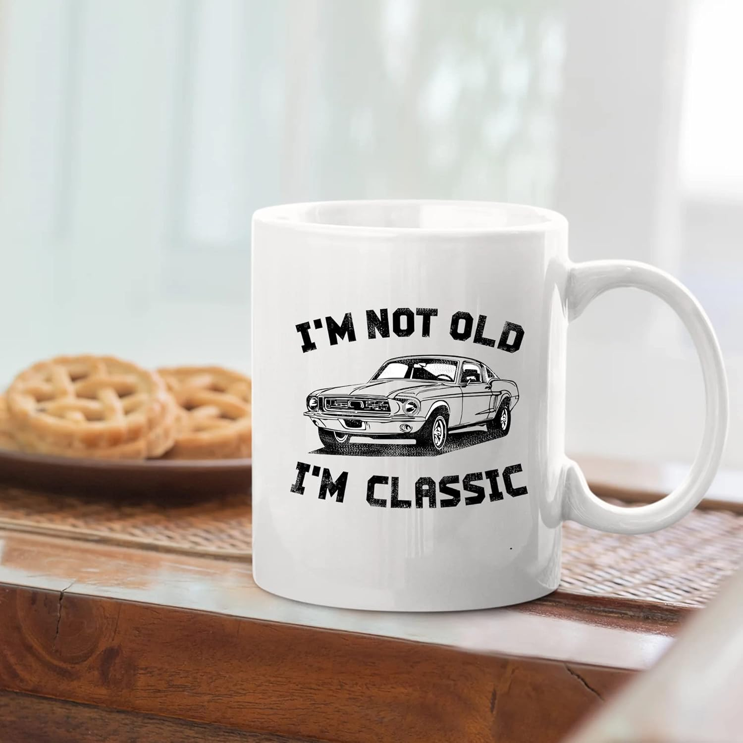 Panvola I'M Not Old I'M Classic Retirement Gift Mug Retired Senior Dad Father Grandpa Granddad Birthday Gifts for Car Lover Ceramic Cup 11 Oz White