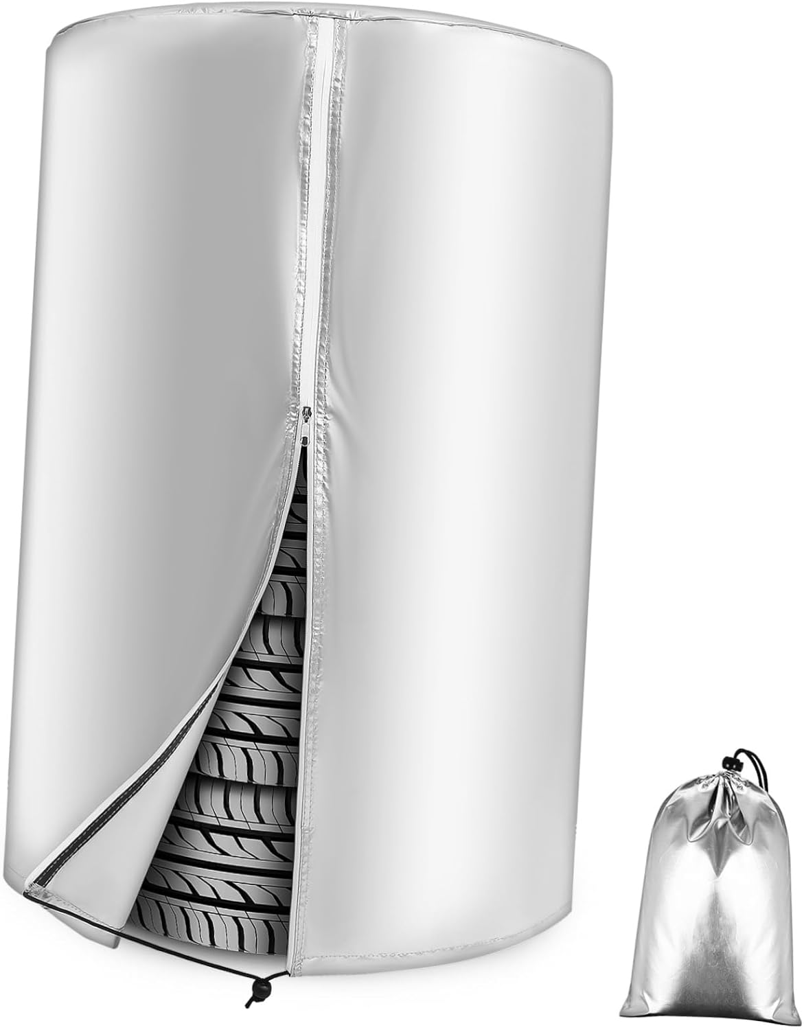 SWOOMEY 420D Oxford Fabric Tire Cover Set for Cars Trailers and Rvs Waterproof UV Resistant Wheel Protectors for Storage Fits Tire Sizes image number 4