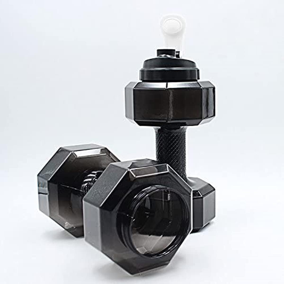 CMLLING 2.6L / 88Oz Dumbbell Shape Water Bottle, Portable Weight Water Bottles, Dumbbells Travel Cup, PETG Eco-Friendly Cup for Gym, Yoga, Running, Outdoors, Cycling, and Camping (Black) image number 4