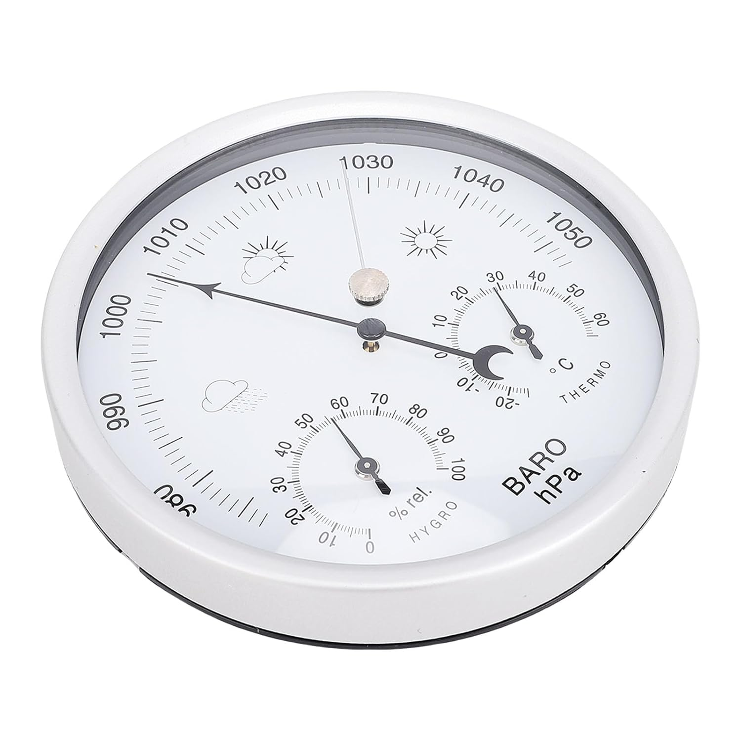 Fdit Wall Mount Weather Station, Easy to Clean Horizontally Vertically Hanging round Weather Station for Indoor Outdoor Use image number 5