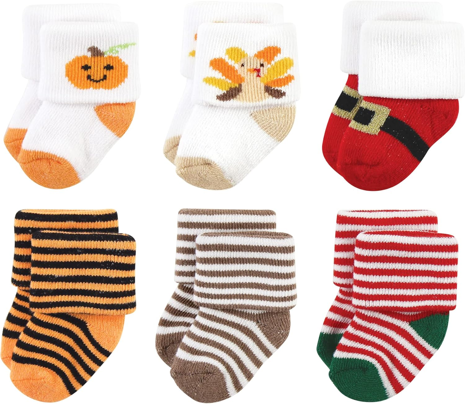 Hudson Baby Baby-Girls Holiday Newborn Terry Socks