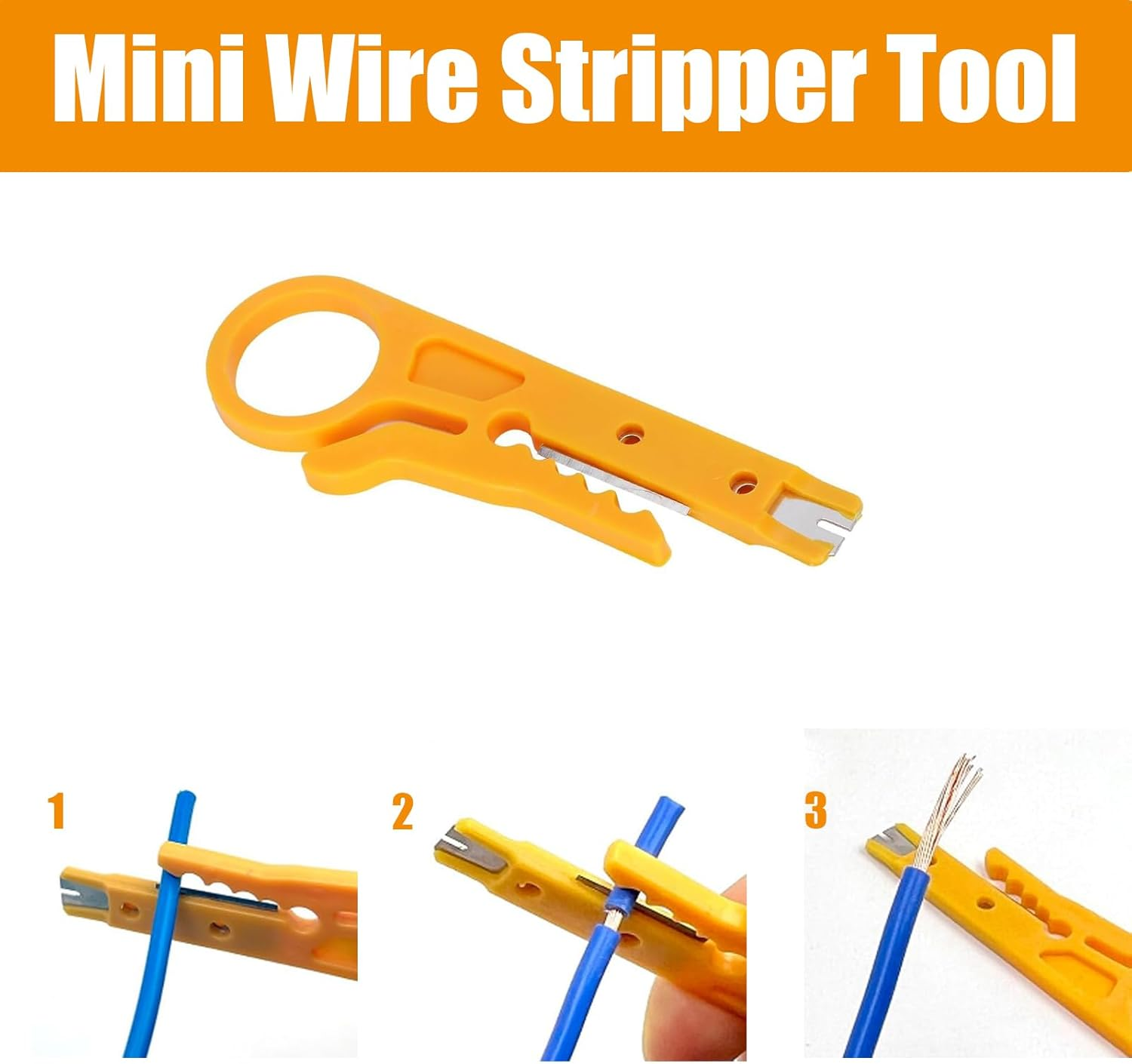 DIANN Mini Wire Stripper 10Pcs Network Wire Stripper Punch down Cutter for Network Wire Cable, Rj45/Cat5/Cat-6 Data Cable, Telephone Cable and Computer UTP Cable image number 1