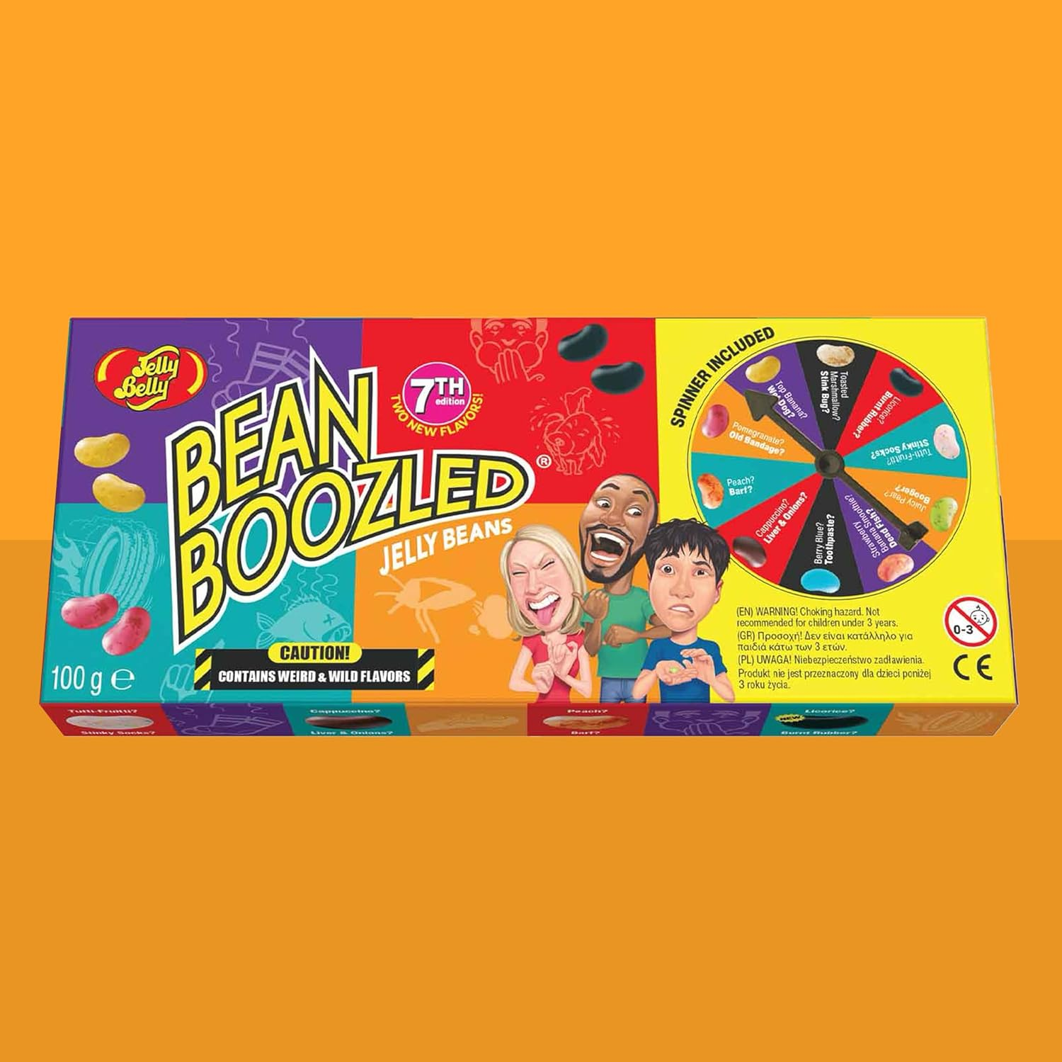 Jelly Belly Bean Boozled 100G with Wheel - American Candy - Bizarre Tastes Challenge - Jelly Beans Challenge - Fun & Extreme Game - Ideal for Parties, EVG/EVJF & Parties image number 1