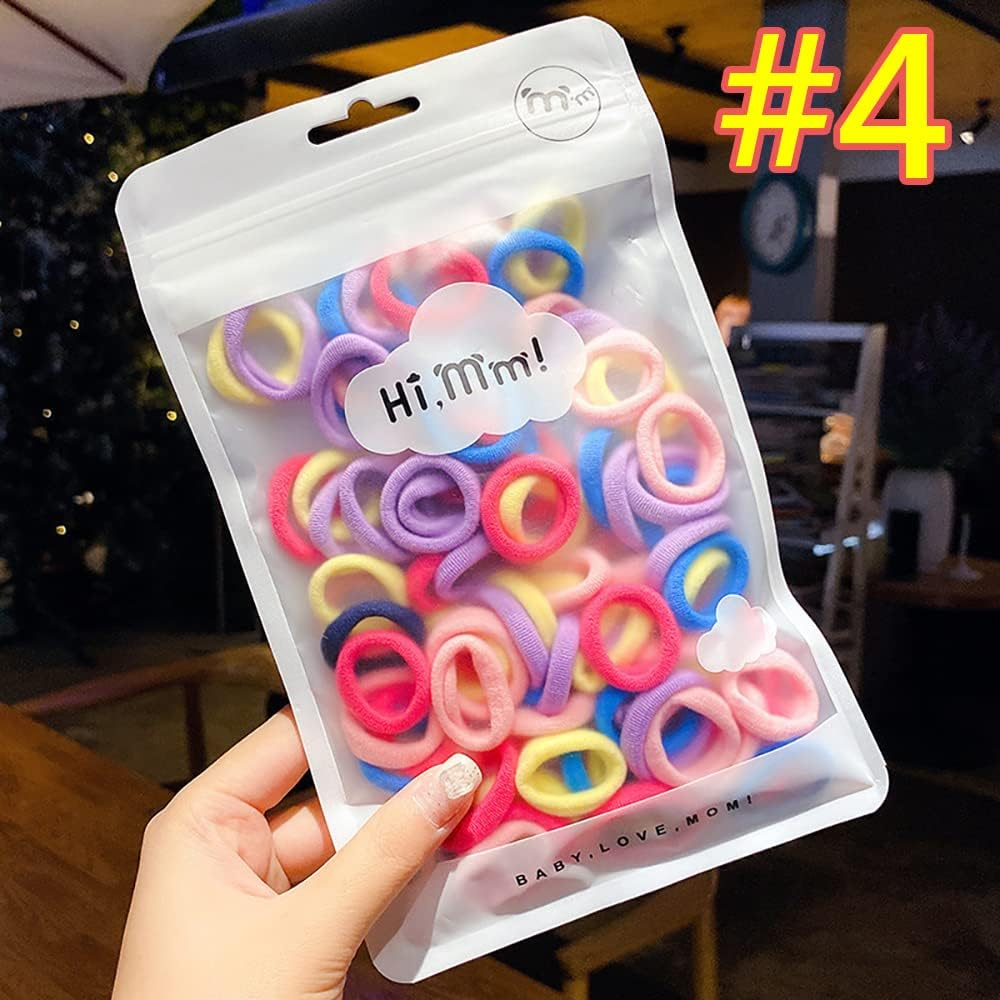 50Pcs Girls Mini Hair Ties Elastic Hairbands Kids Cute Baby Shower 04 Candy Selection image number 4