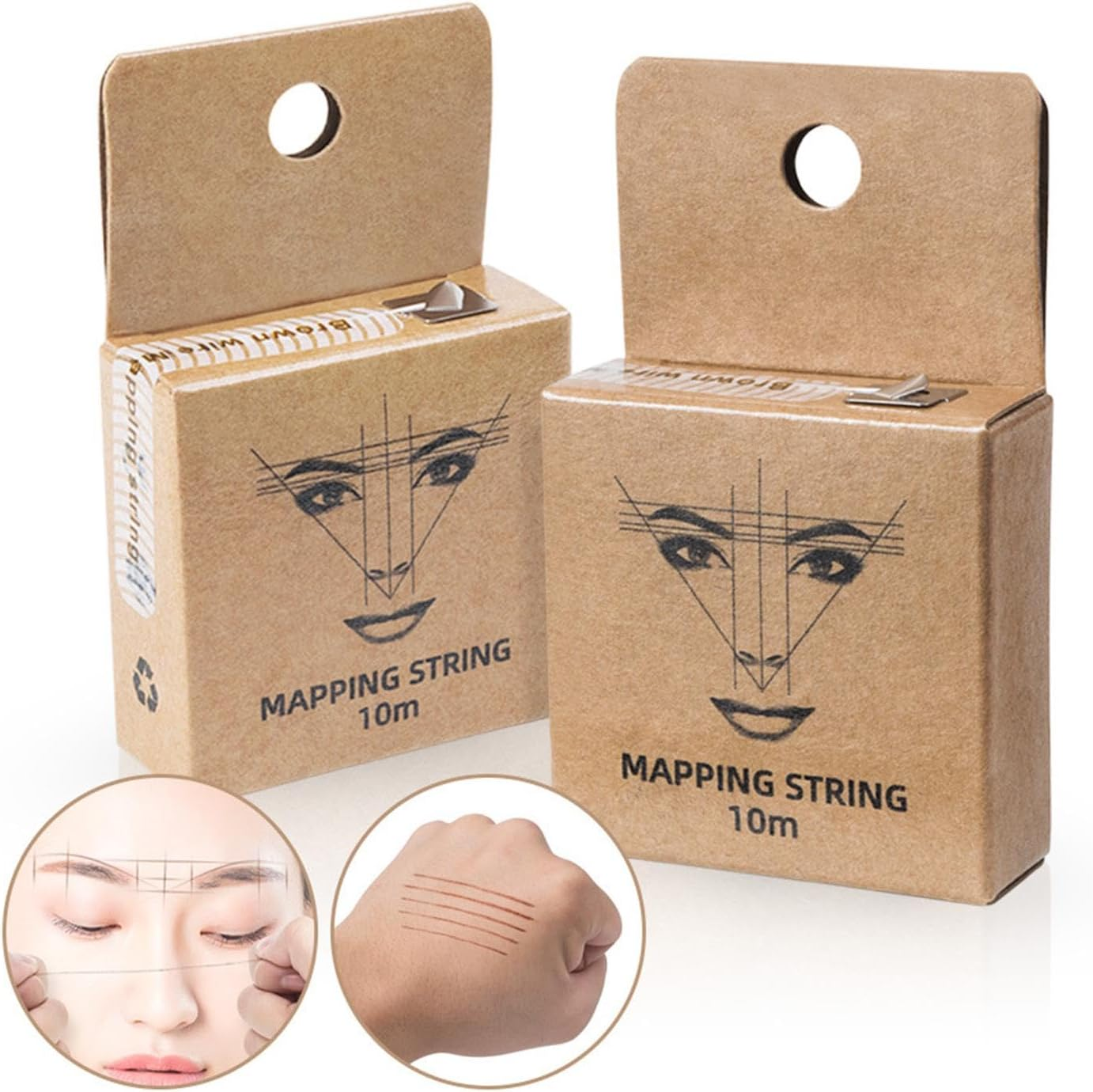 Eyebrow String Mapping, Eyebrow String Mapping,Brown Eyebrow Mapping | Pre-Inked String for Eyebrow Mapping Measuring Tool for Marking image number 3