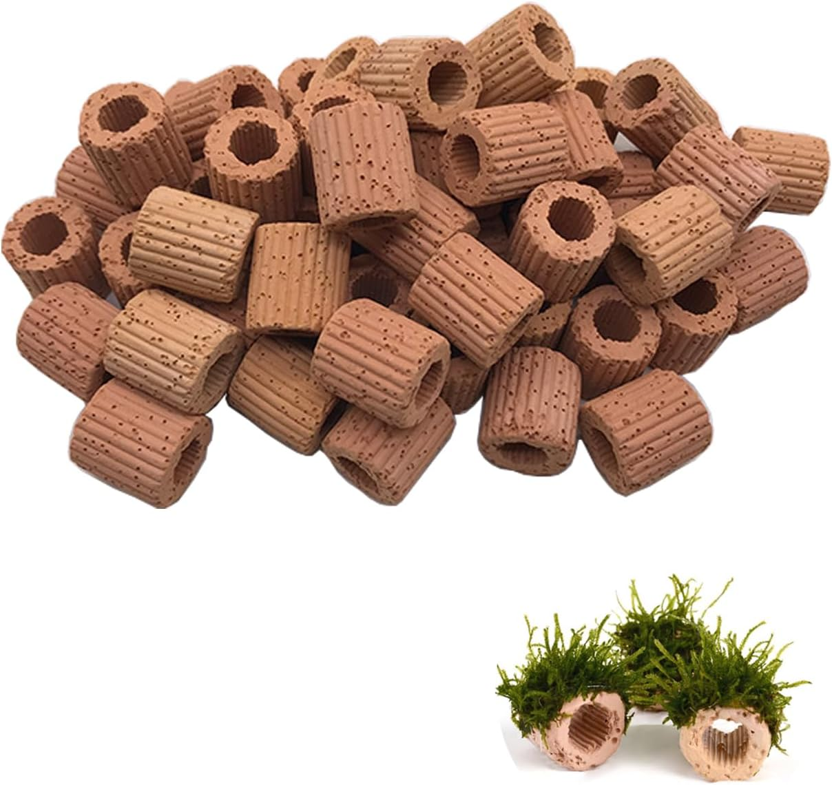 6 Pcs Aquatic Water Plant Fixed Rings, Aquarium Landscape Ceramic Pottery Plant Pot Gravity Ring for Fish Tank Accessories (Medium Sized) image number 2