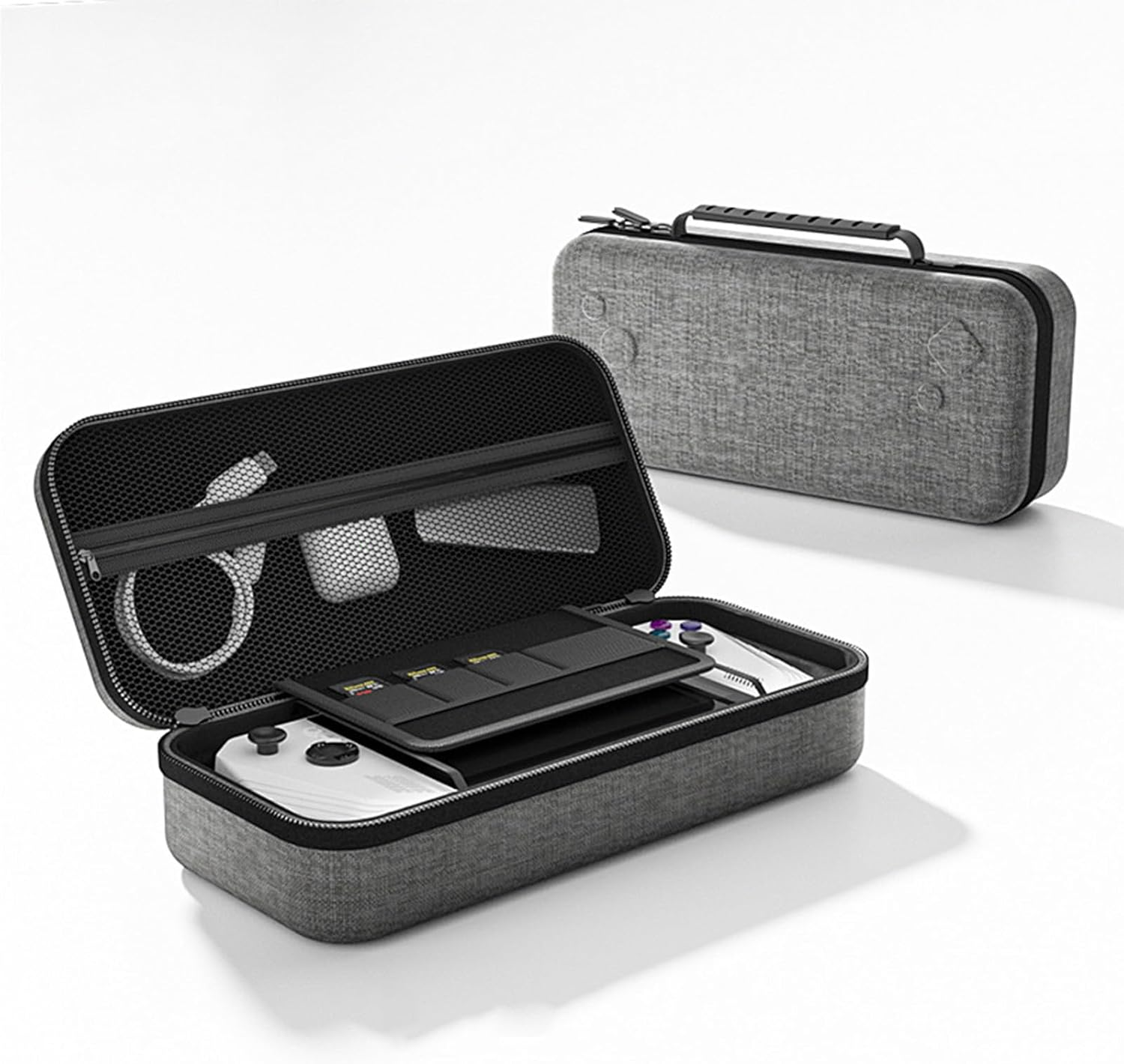 Carry Case Compatible with ASUS ROG Ally X/ROG Ally, Built-In Charger Storage & Slots, Portable Gaming Handheld Hard Case Protective Cover with Soft Inner Linner, Large Capacity Shockproof Bag (Black)