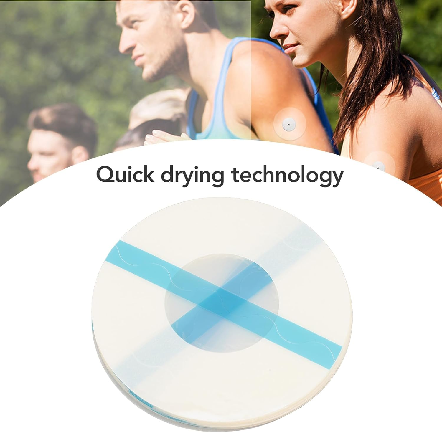 20 Pack Adhesive Sensor Patches Blue round Shape Cover Stripe Striped Stickers Transparent Adhesives Tapes 2 Sensor Covers Auto Light Sensor Outlet Cover