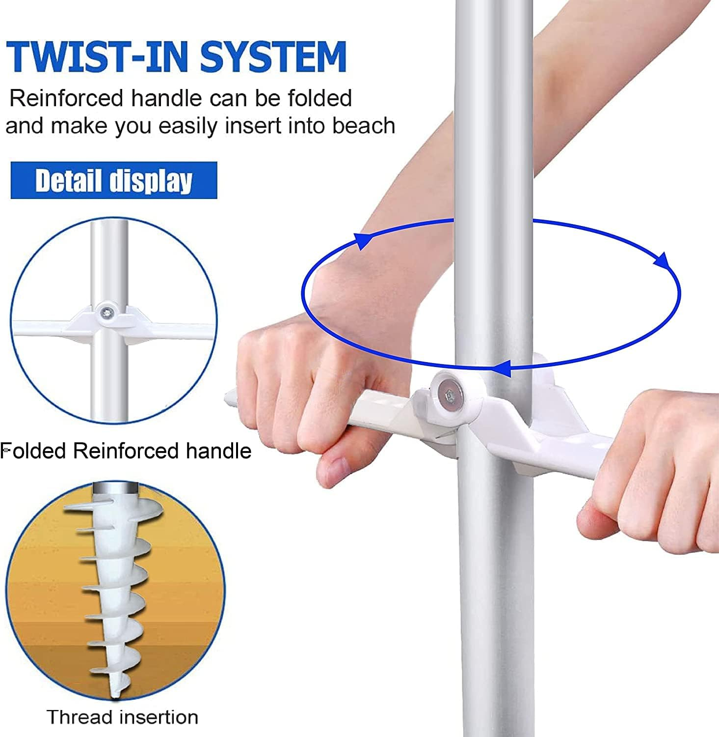 AMMSUN 2017 6Ft Folded Outdoor Umbrella Tilt Portable Cabana Silver Coating inside UV Protection Picnic Stripe (Pink) image number 4