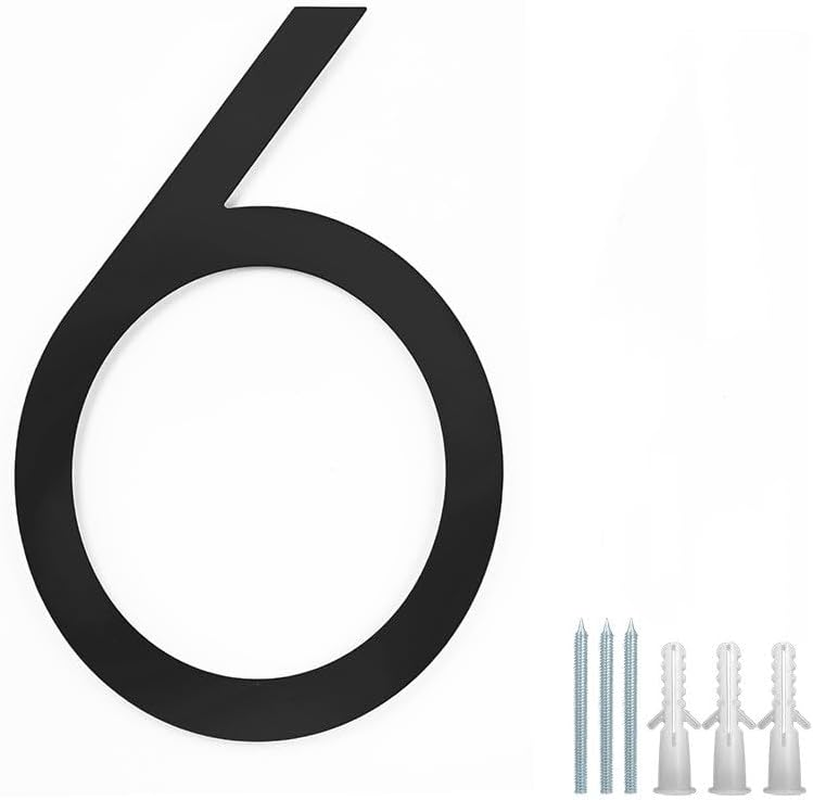 12" Large Stainless Steel Floating House Number, Metal Modern House Numbers, Mailbox Decor Number with Nail Kit for Outdoor Mailbox Yard Home Wall Doorgarage Gate,Coated Black (Black-4) - Black-0 image number 7