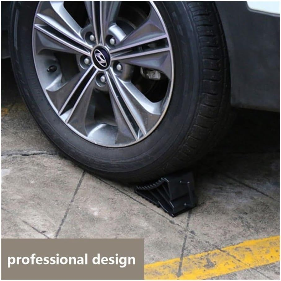 QXKSPG 2 Pcs Antislip Vehicle Car Truck Wheel Tire Chock Stop Block Black Wheel Trims Set image number 1