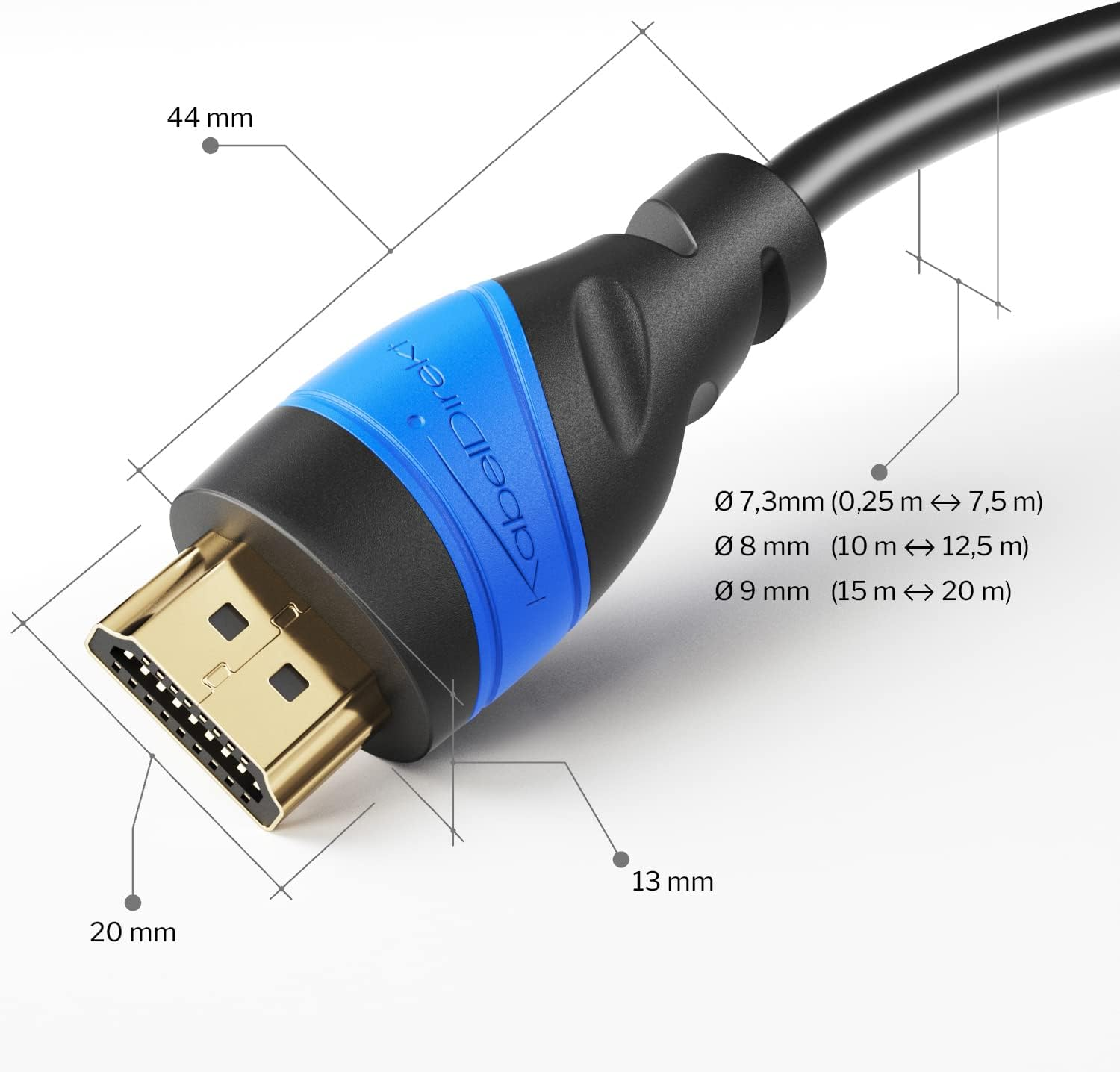 HDMI Extension Cable with Special A.I.S. Shielding &ndash; 1M (4K@60Hz for Stunning Ultra HD, HDMI Extender for Ps4/Ps5/Xbox, ARC, Highspeed with Ethernet) &ndash; by Cabledirect