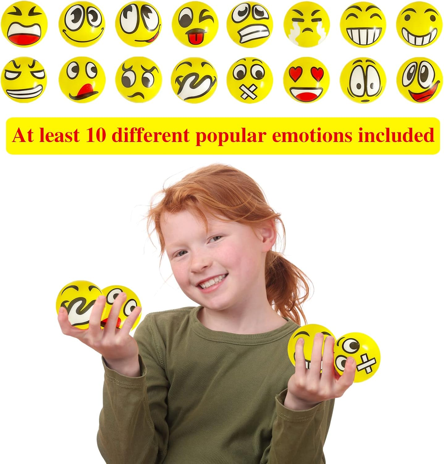 Juuxncgv 30 Pcs Face Stress Balls,2.5" Funny Face Squeeze Balls,Stress Relief Balls for Gifts,Kids,Party Favors,Present Fillers,Coworkers image number 5