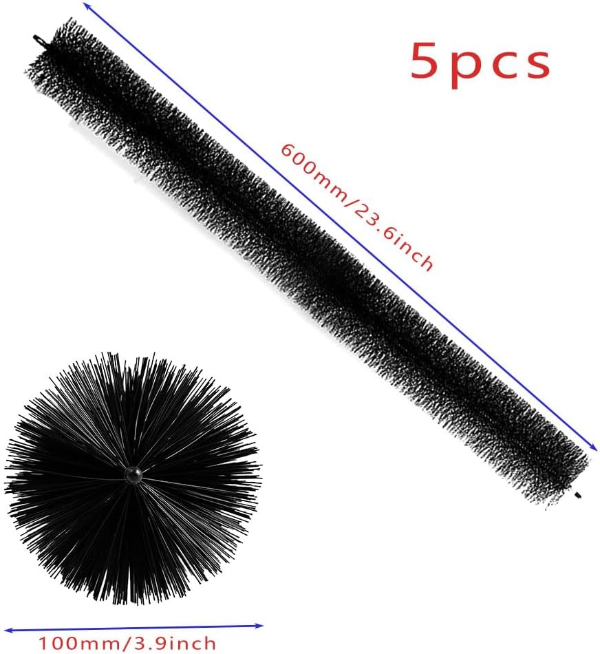 5 Pack Gutter Brush Guard System - 600X100Mm - Secure Brush in Gutter, Leaf Guard Stops, Gutter Guard Drain Brush Pipe Downpipe Leaves Brush Cleaner Leaf Cleaning Guards Black image number 4
