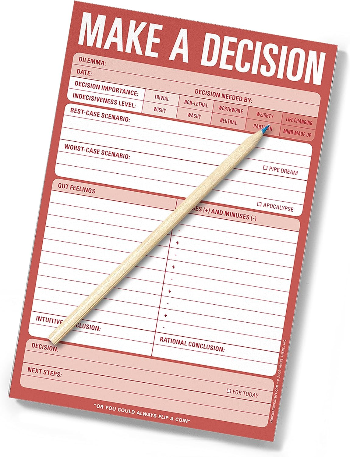 Knock Knock Make a Decision Checklist Note Pad, 6 X 9-Inches image number 2