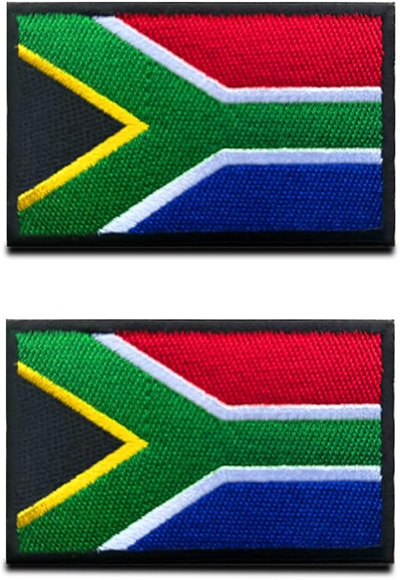 2 PCS South Africa Flag Patch Hook and Loop Embroidered National Applique Emblem Patch for Team Work Clothes Football Jersey Backpack Caps Travel Biker Tactical Military image number 3