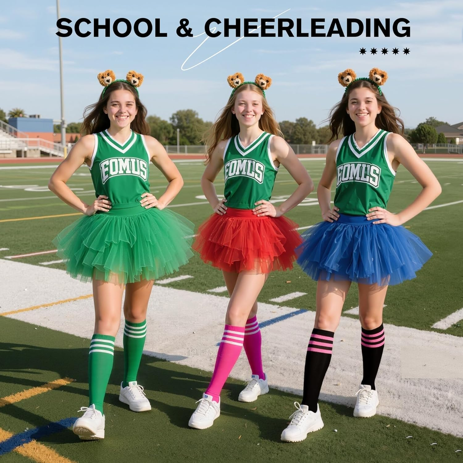 Womens Knee High Socks Casual Stripes Tube Socks Soft Strench Thigh High Athletic Socks for Women Outdoor Sport Socks image number 1